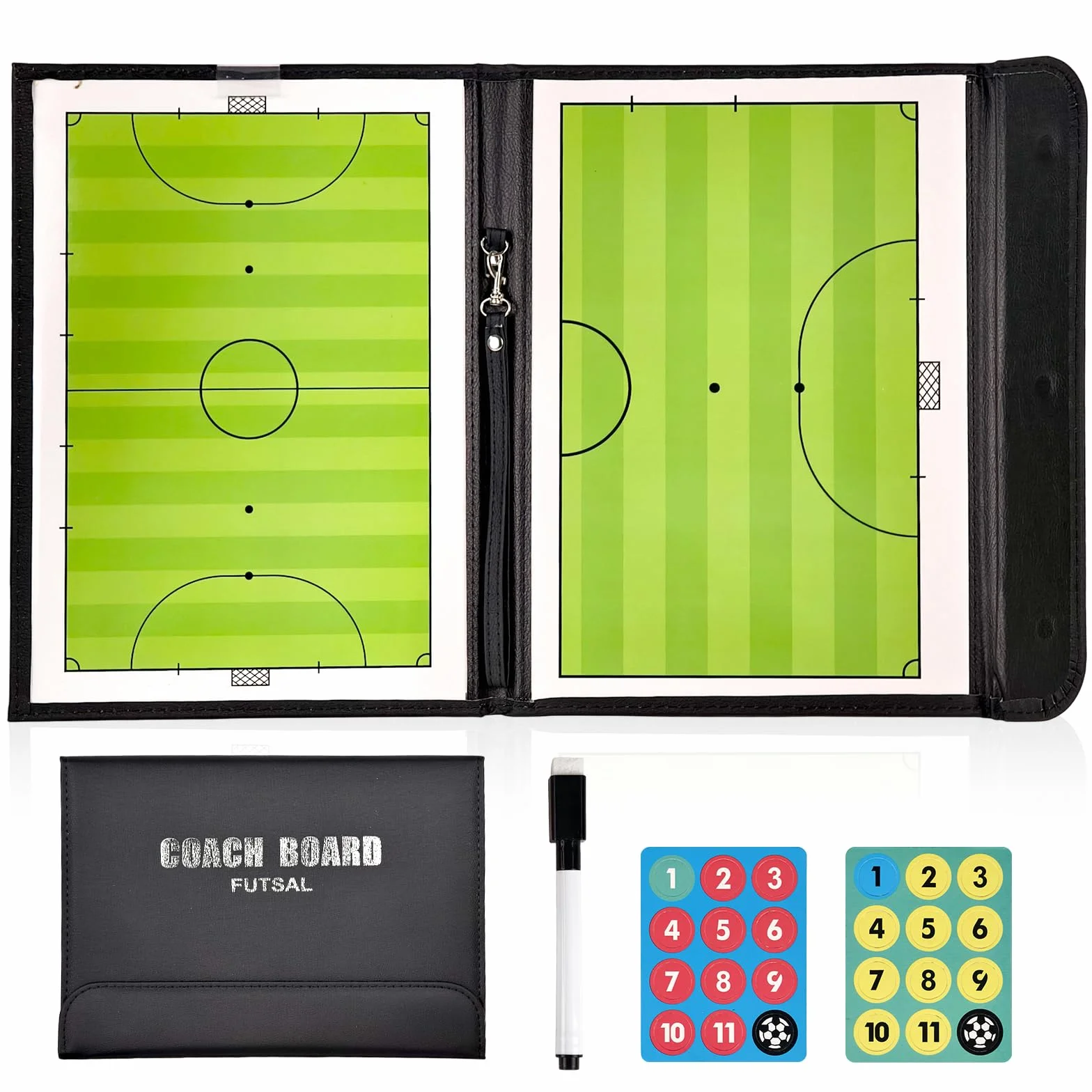 Pizarra Futbol Sala Entrenador Magnetica Futsal con Imanes Lapiceros Carpeta Tactica