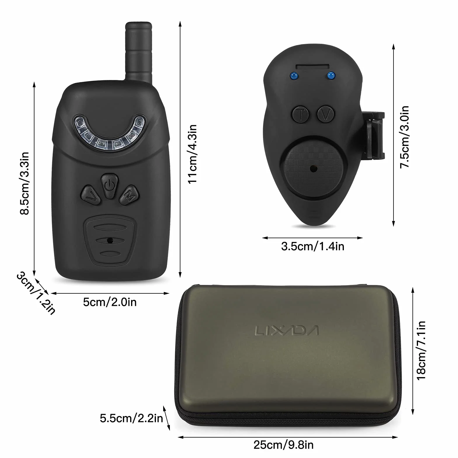Kit de Alarma de Pesca Digital con Estuche Portátil y Indicador Luminoso