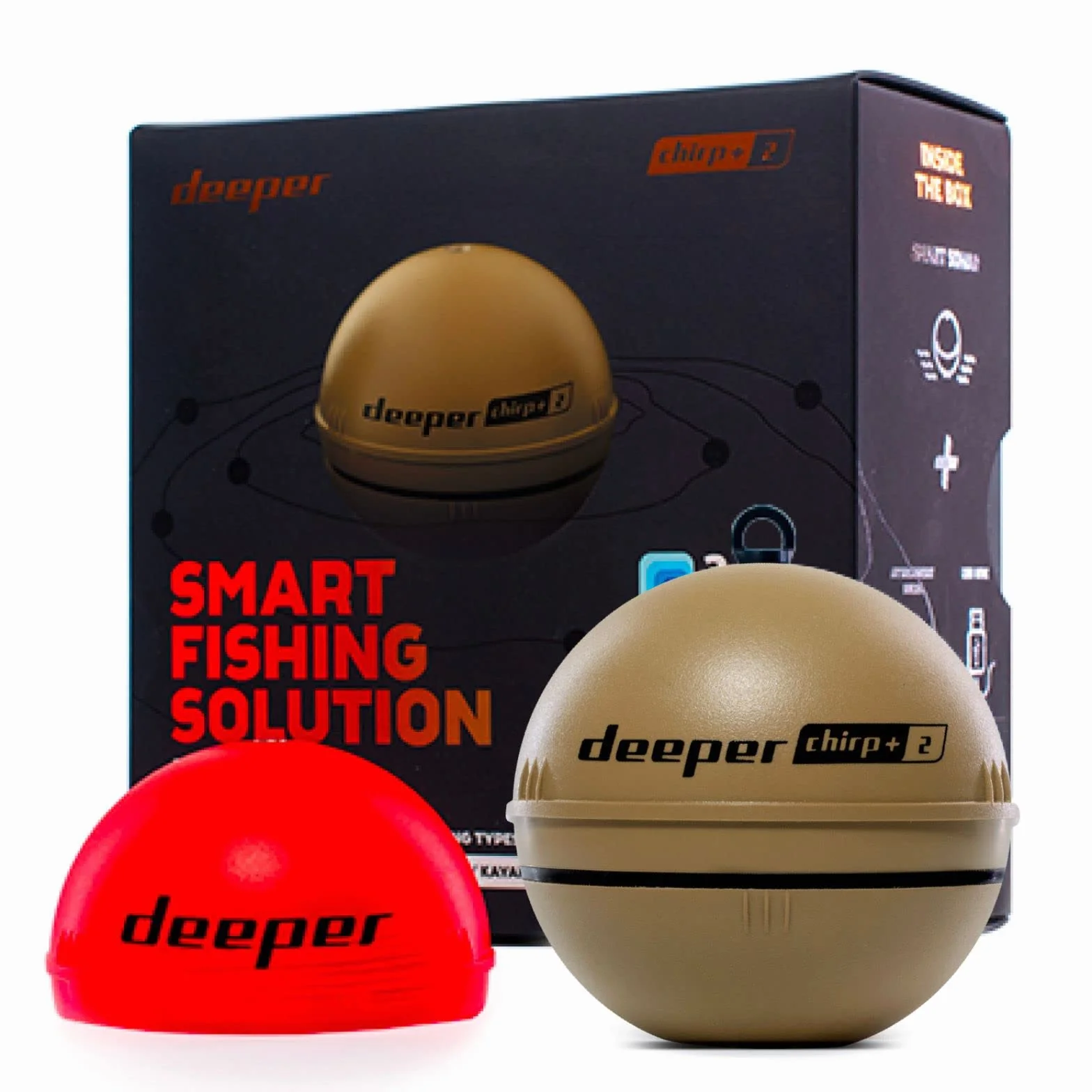 Deeper Chirp+2 Sonda de Pesca Portátil con GPS, Inalámbrica LED, Compatible con Barcos y Orilla