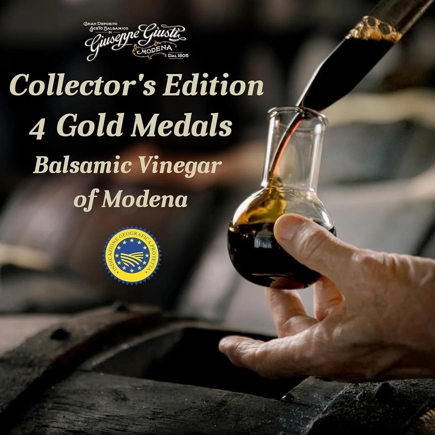 Giusti - Vinagre Balsámico de Modena 4 Medallas de Oro - 250ml Cubica