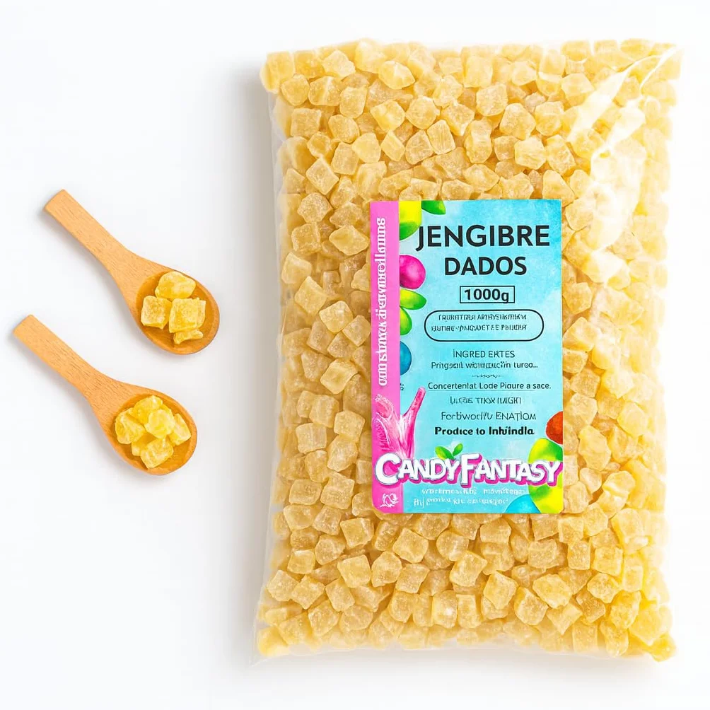Jengibre Deshidratado 1Kg | Jengibre Cristalizado, Dulce y Aromático, Ideal para Repostería, Postres, Infusiones y Snacks Naturales – Candy Fantasy