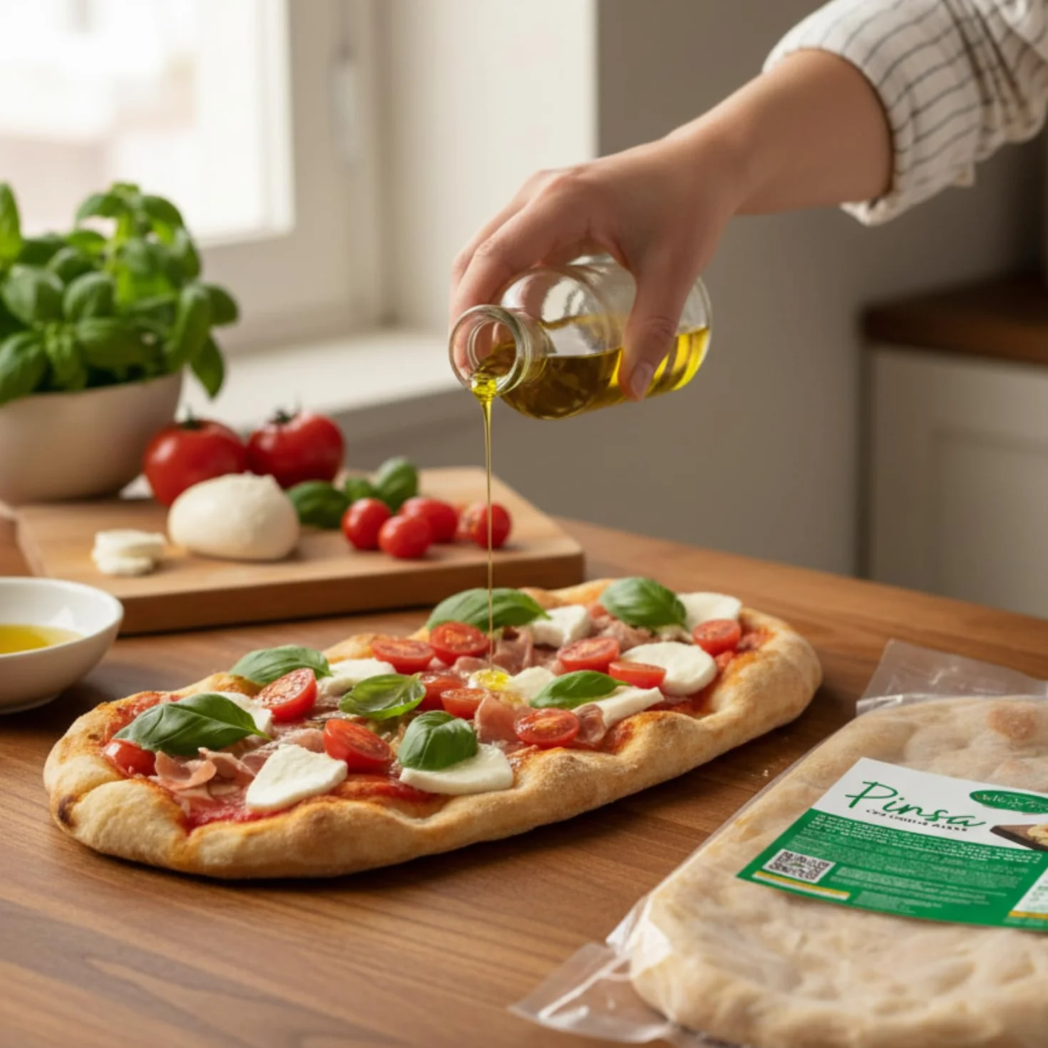 Pinsa Precocida Artesana 12 Bases | Pinsa Lista en 5 Minutos, Levadura Larga, Producto Italiano | Bases de pinsa de 250 gramos cada una