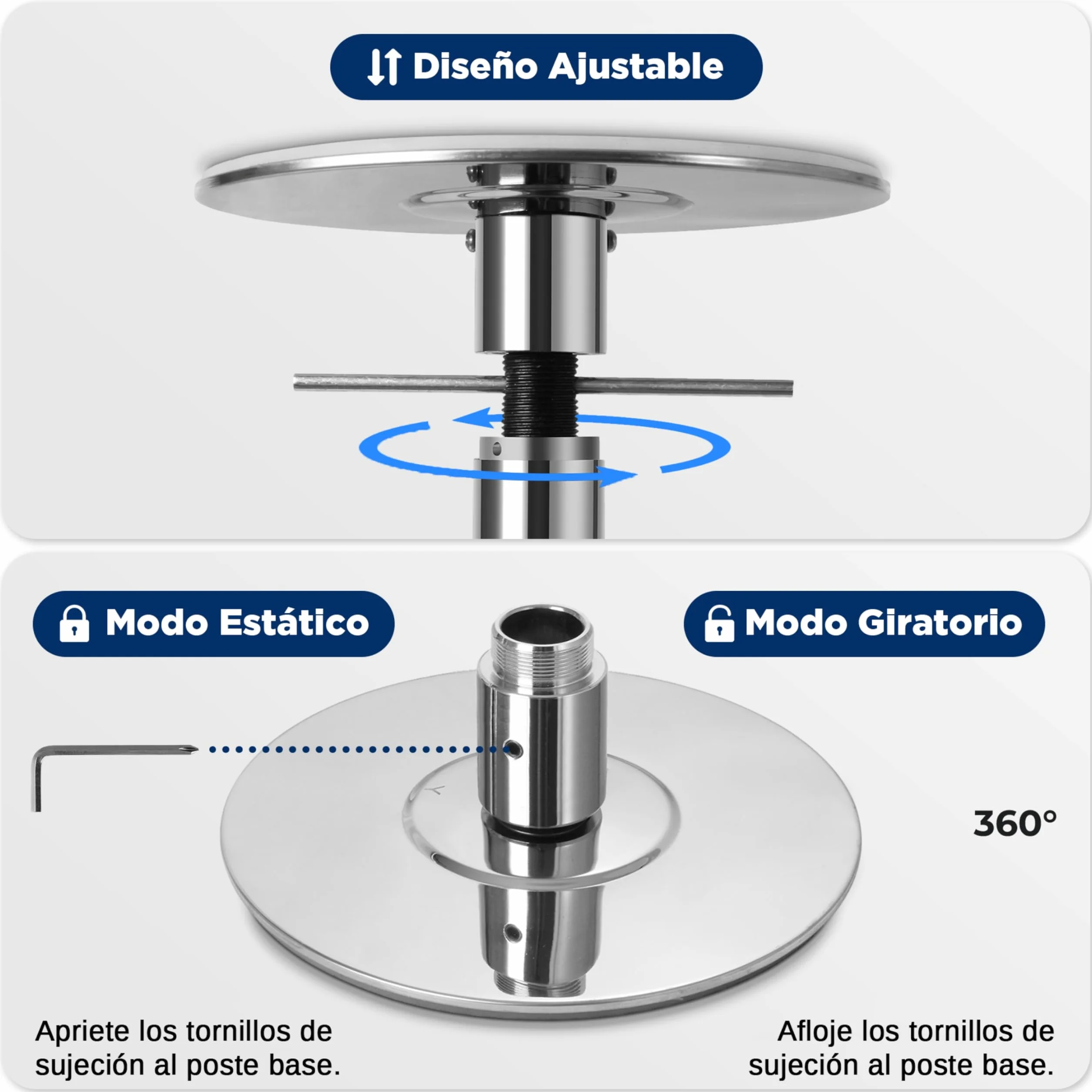 SereneLife barra pole dance plegable 1.21mts x 2 para bailarinas principiantes gimnasia fitness