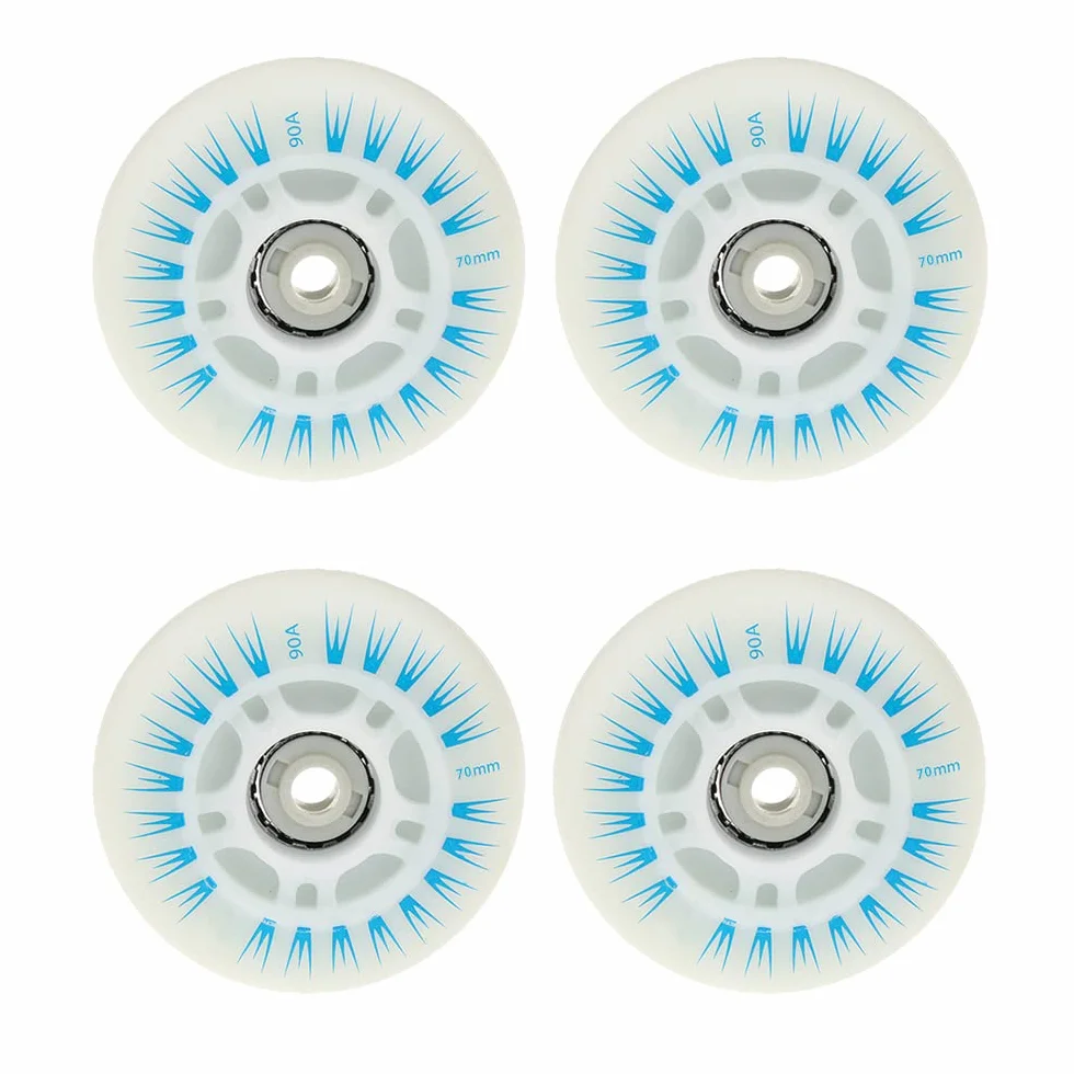 Ruedas de patinaje en línea LED 70 mm azul