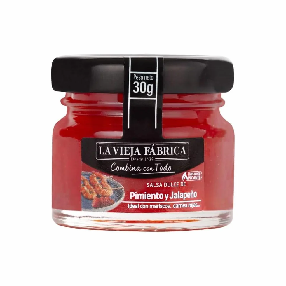 La Vieja Fábrica Surtido salsa COMBINA CON TODO Pack de 3 Pimiento y Jalapeño Mango y Cebolla Tomate y Pimiento