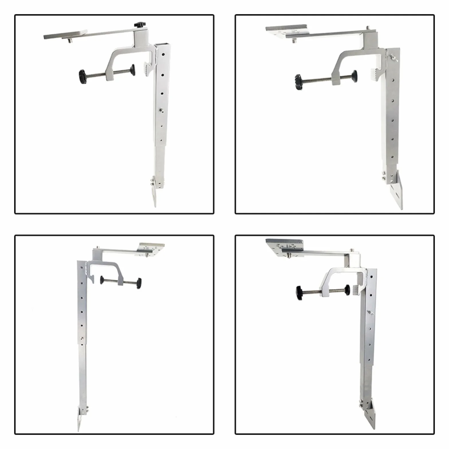 Soporte de aluminio para buscador de peces ajustable de grado marino con placa inferior de múltiples agujeros