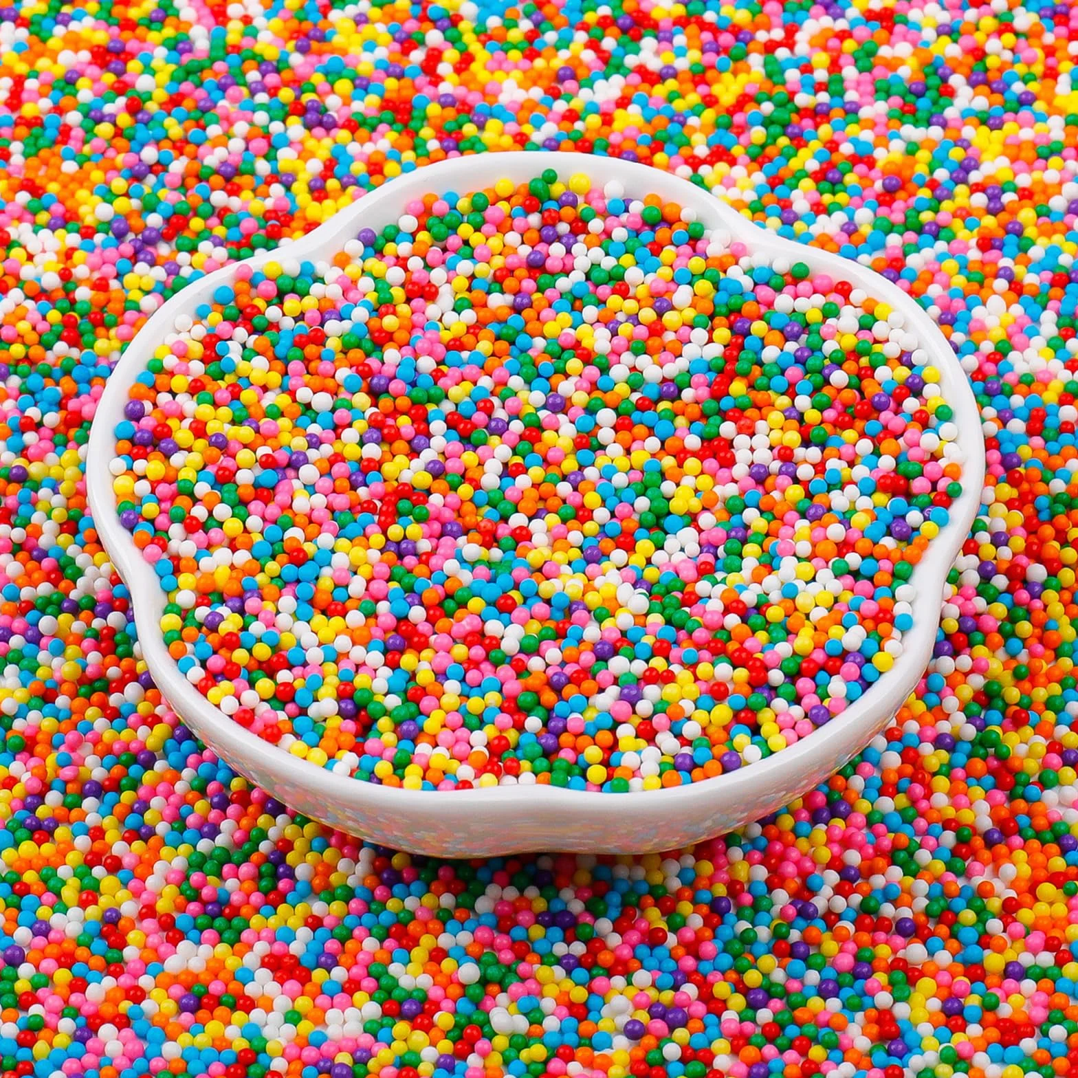 Perlas Arcoíris Comestibles (130g) - Fideos de Azúcar Multicolor Miniesferas de Azúcar para Decorar Helados, Pasteles, Tartas, Cupcakes y Magdalenas, Nonpareils Sprinkles
