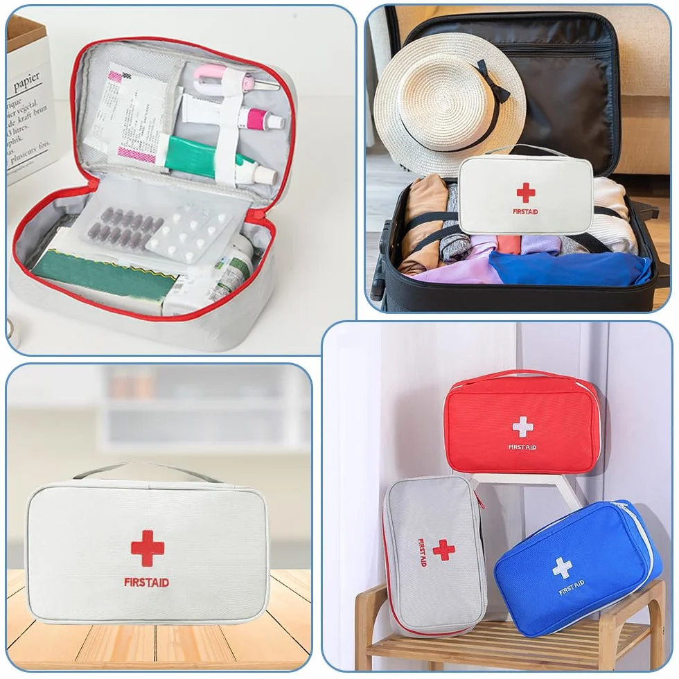 Bolsa de Primeros Auxilios Vacía Pequeña, Borsa Pronto Soccorso Vuota para Hogar Oficina Vehículo Camping