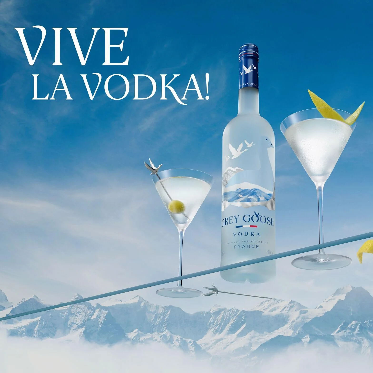 GREY GOOSE vodka premium francés 40% ALC. 1 l