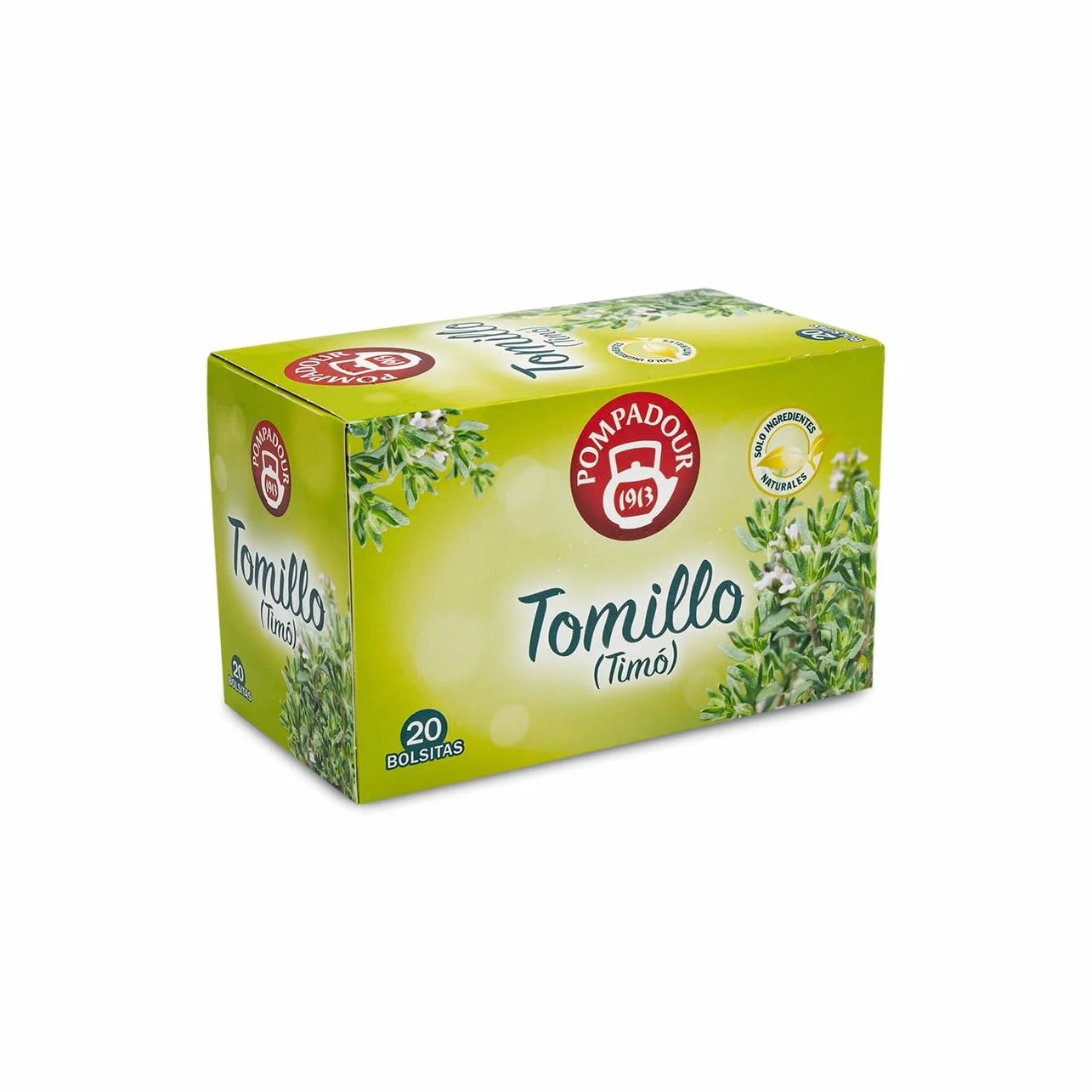 Pompadour | Tomillo | Infusión Tradicional | Sin Teína | 20 Bolsitas de 1,5 Gr
