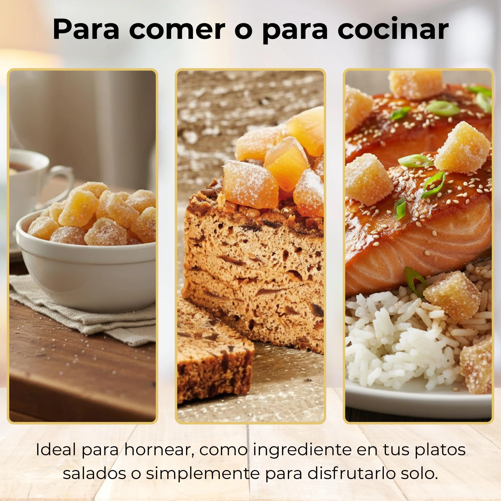[MA] bio-épicerie | Jengibre confitado BIO en cubitos | 870G | Suelto en confección | Certificado ecológico | Fruta confitada