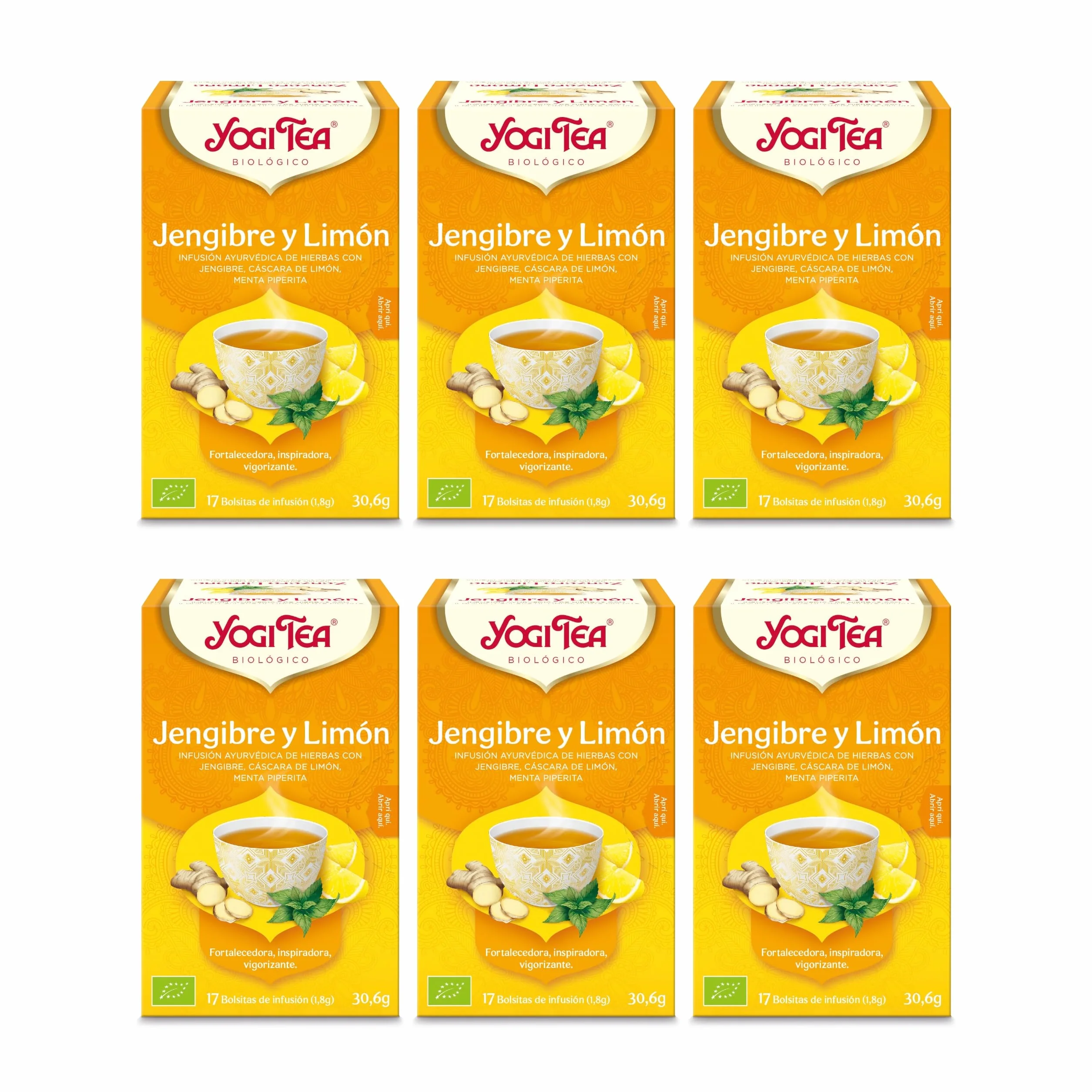 Yogi Tea Jengibre Limón Paquete 6 x 17 Sobres 102 Sobres