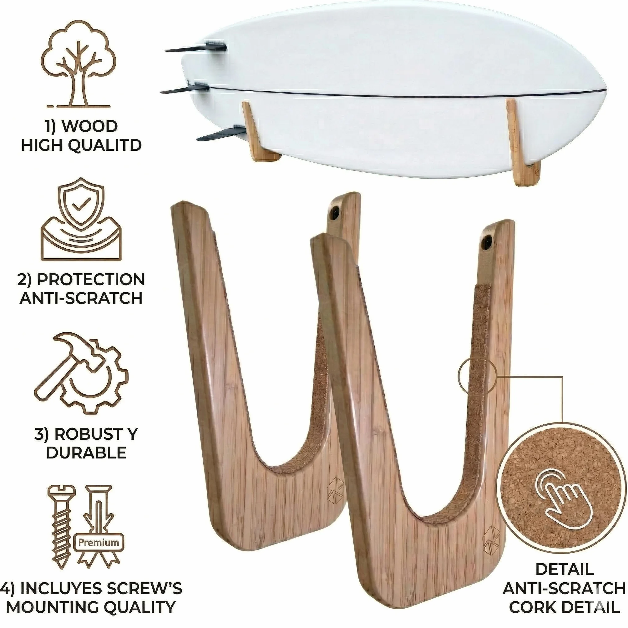 Soporte Pared Tabla de Surf Rack Colgador