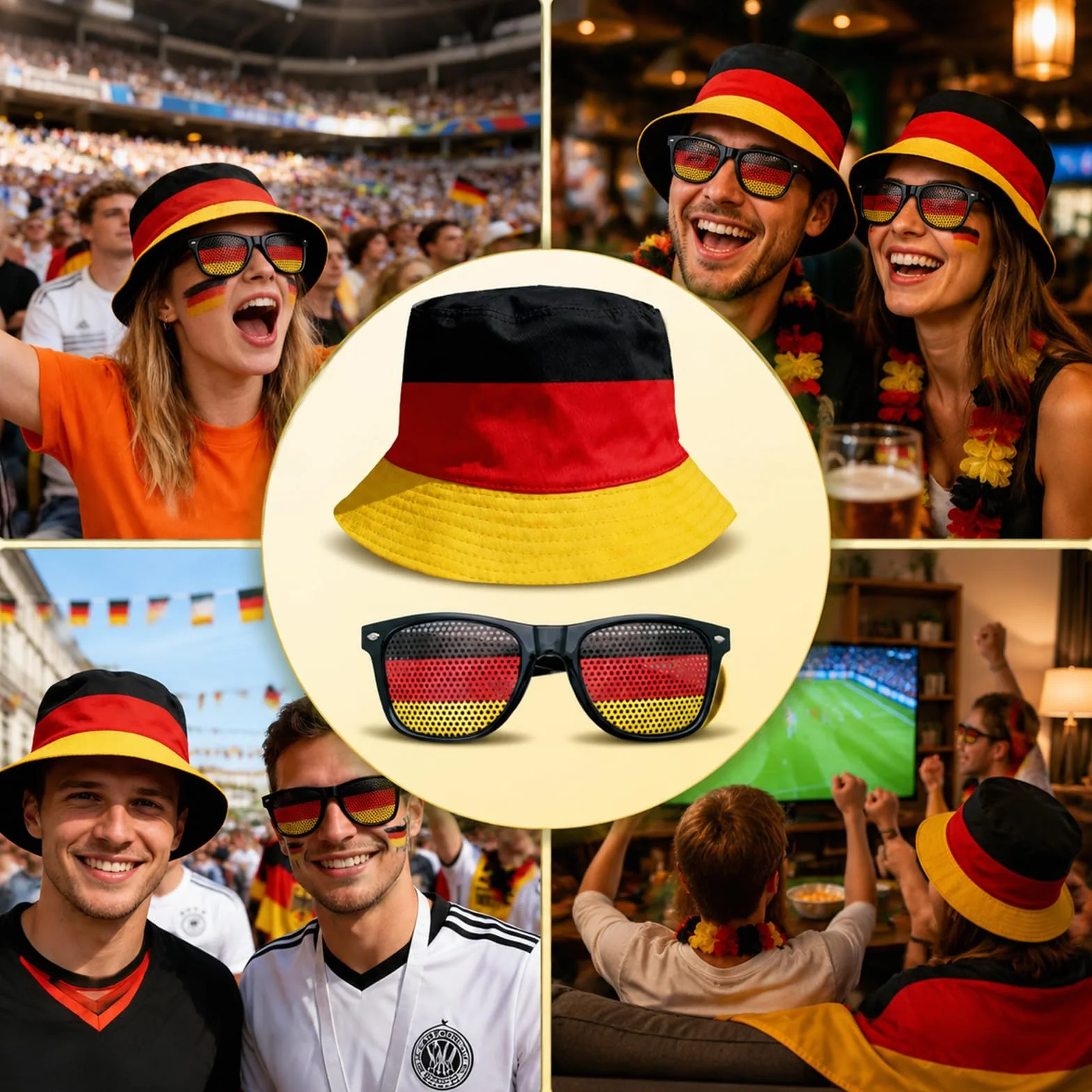 Alemania Gorra Gafas Accesorios Fútbol Fiesta 2 Piezas