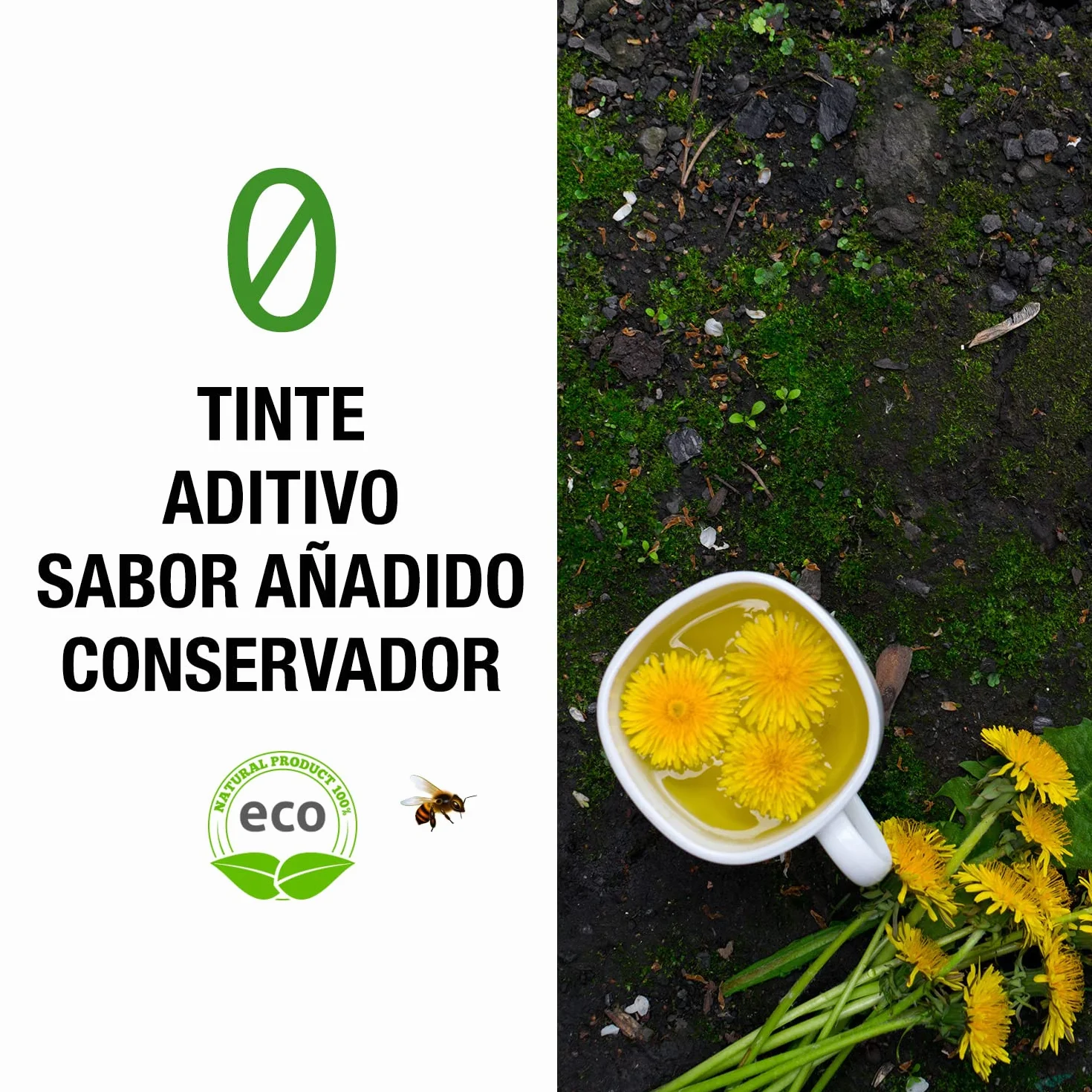 ORIGEENS Bio Diente de Leon Infusion 100g - Hojas de diente de leon secas - ​​Infusion drenante y diurética - Dandelion tea