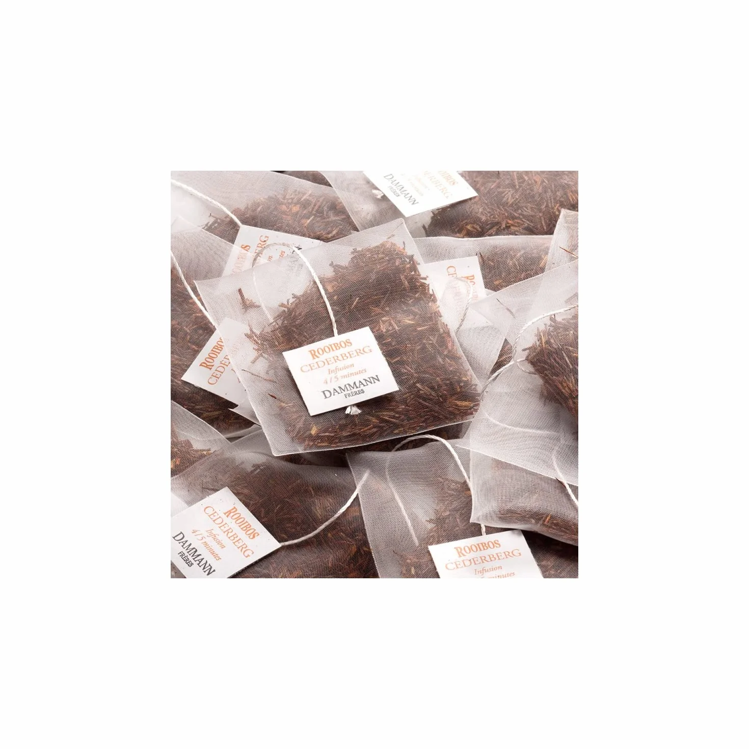 Dammann Frères® | Rooibos Natural de Sudáfrica Té Rojo - 24 Filtros Bolsas Individuales | Infusión Sin Cafeína