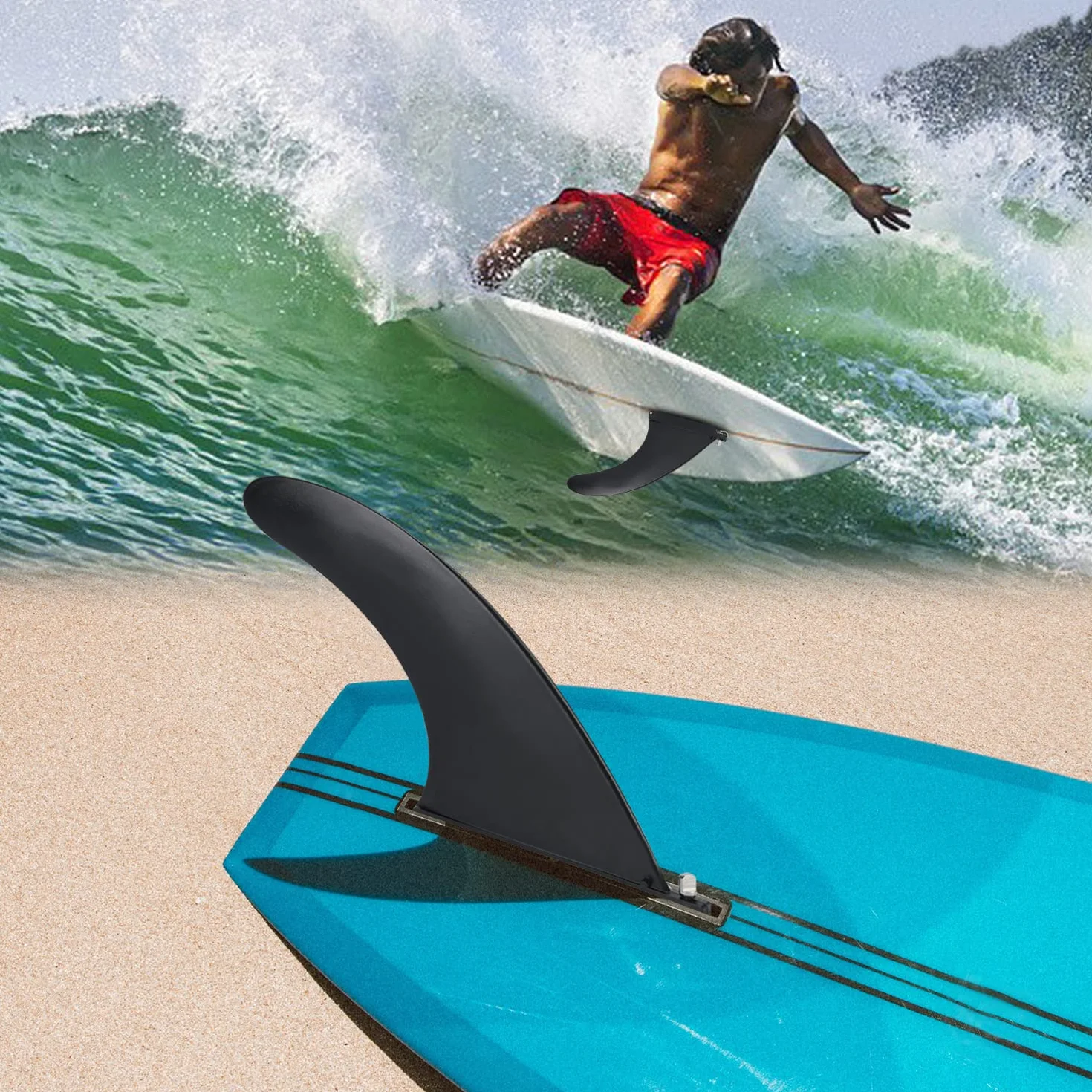 JEEZAO Aleta de Tabla de Surf Retirable Sup Central Fin para Longboards Surfboards Paddleboards