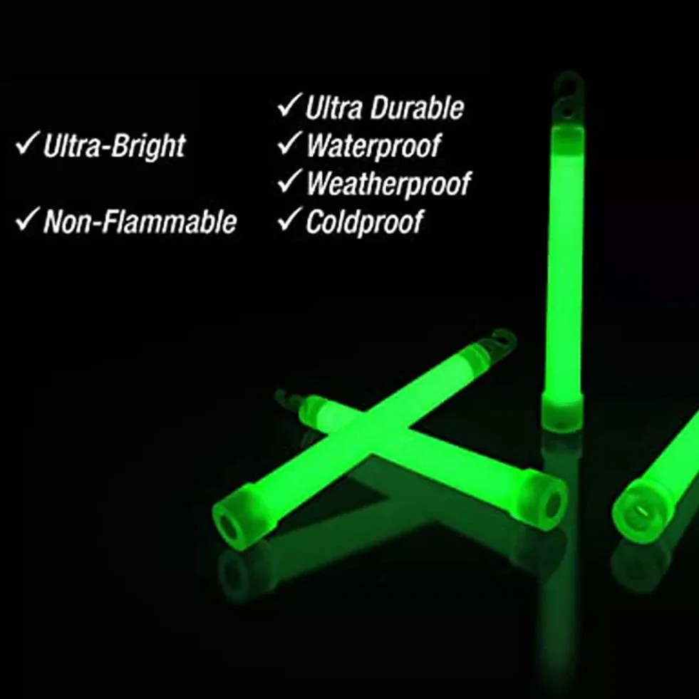 Kit de Supervivencia 10 Piezas Palos de Luz de Emergencia Brillantes para Acampar