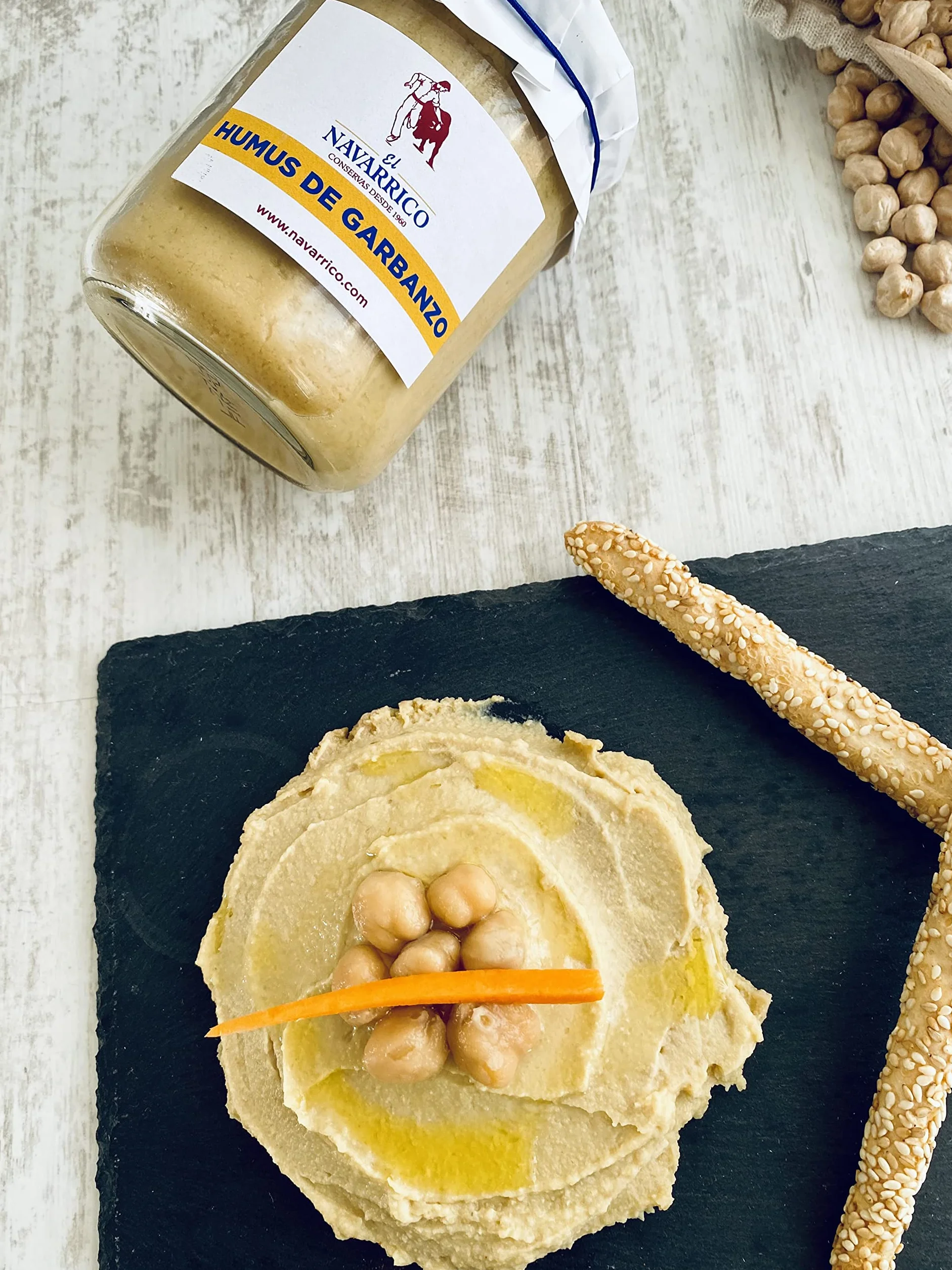 El Navarrico Hummus de Garbanzos Pack 6 x 400 g Vegano Natural