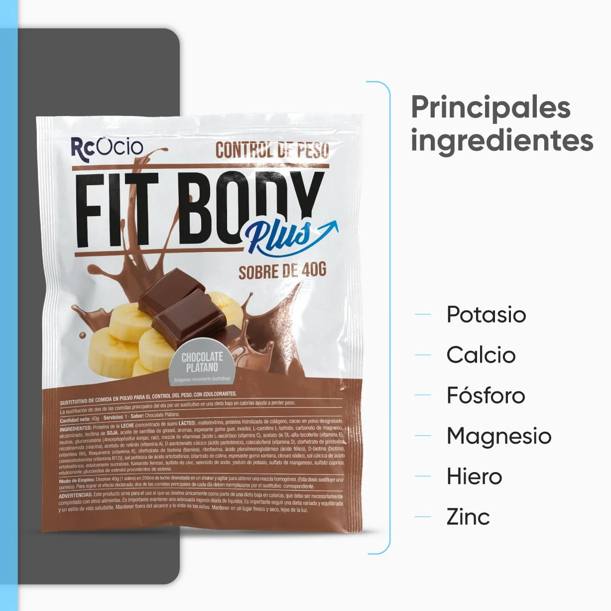 Batidos Sustitutivos de Comida con Proteínas y Colágeno | Control de Peso | Batido Dietético Saciante | Chocolate Vainilla Fresa Plátano