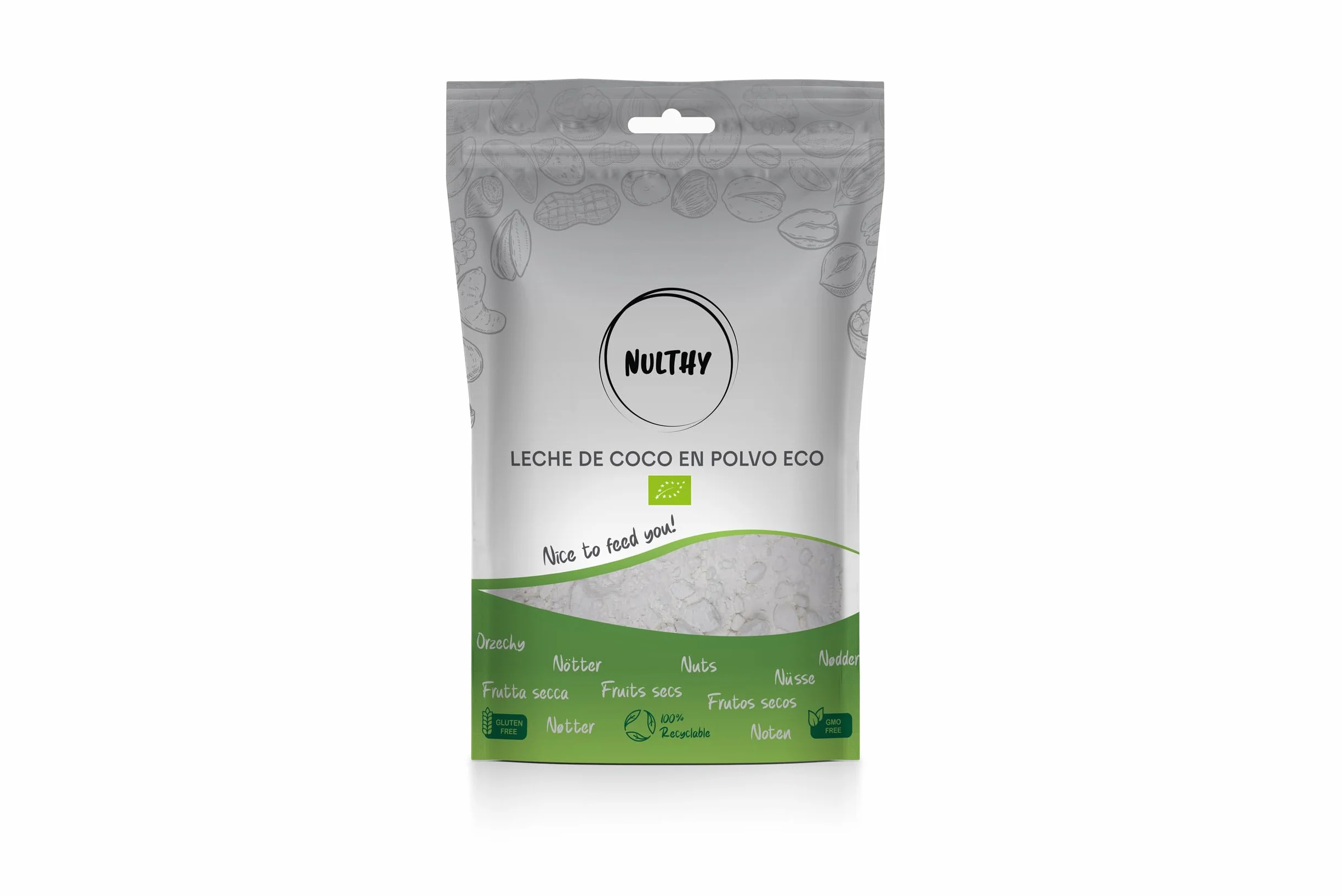 NULTHY 1kg - Leche de Coco en Polvo, Bebida Vegetal Soluble, Sabor Suave, Ideal para Batidos y Curry, Vegano