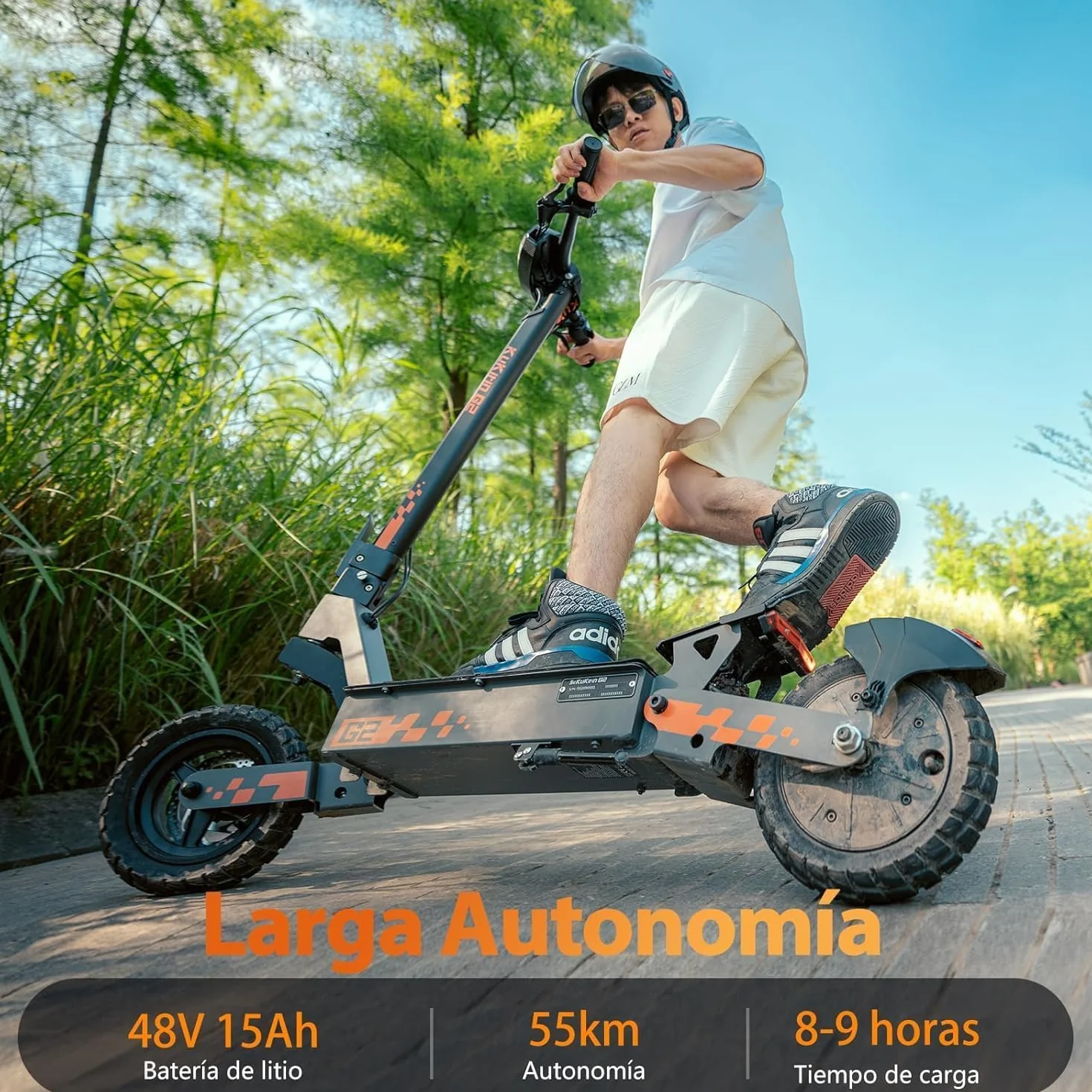 Kukirin G2 Patinete Eléctrico Adultos 800W 15Ah 60km 10 Pulgadas Doble Suspensión