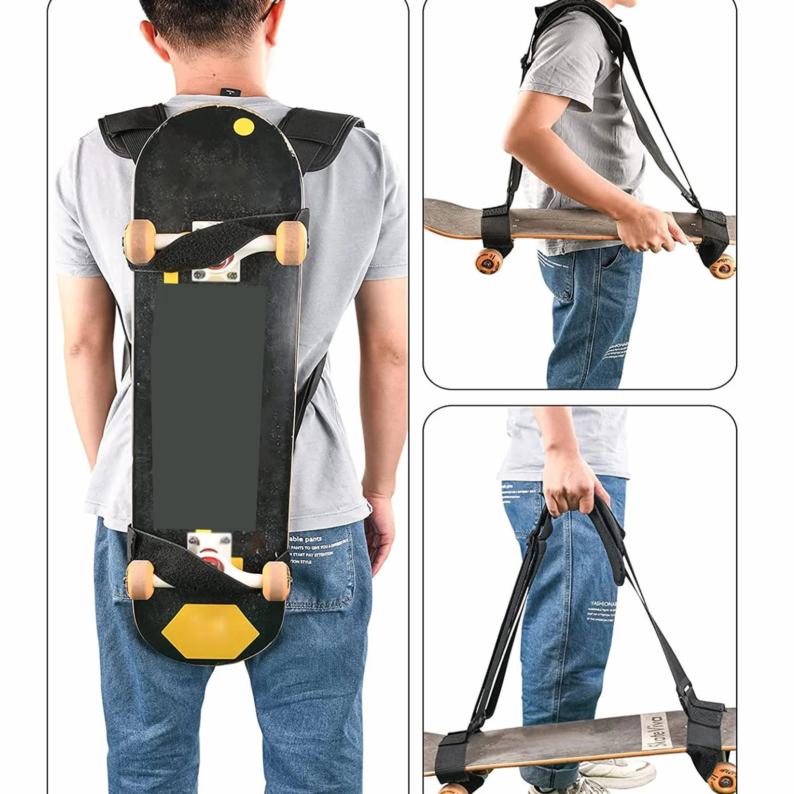 Correa de Transporte Mochila Ajustable para Snowboard Longboard Monopatín Equipo
