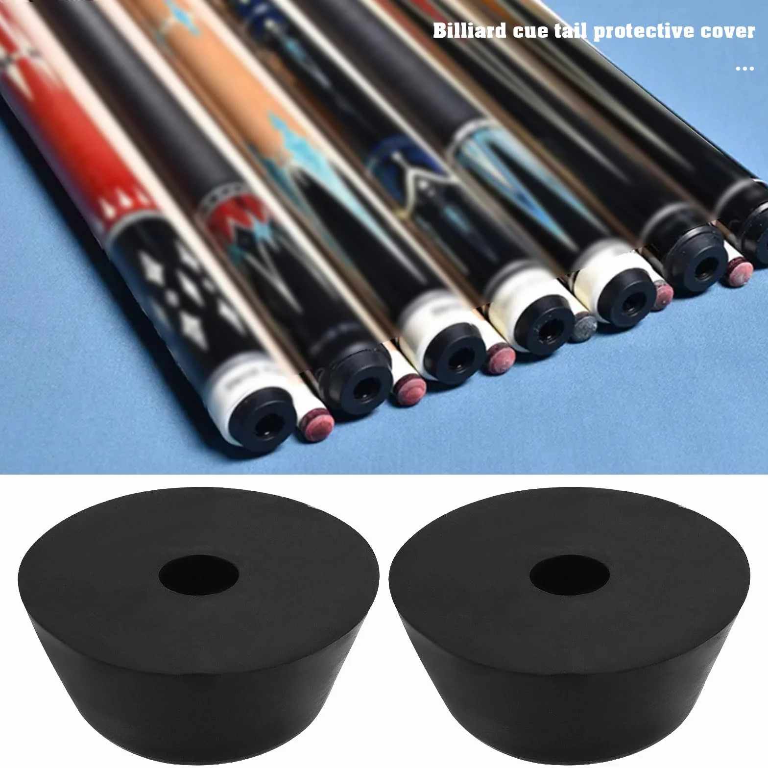 Funda Protectora Trasera para Varilla de Billar con Tornillos 27x12mm Accesorios de Parachoques de Goma Negro