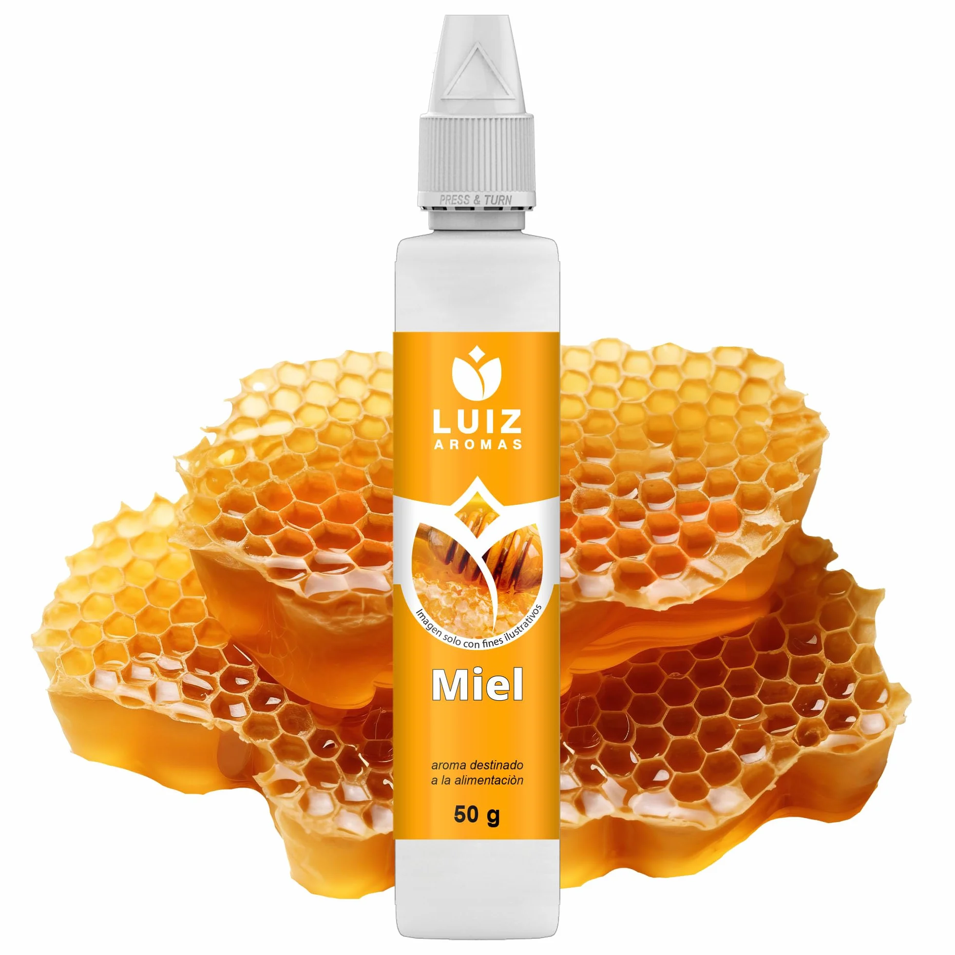 LUIZ AROMAS | Aroma Miel - Aroma Alimentario en Gotas para dulces de Hornear, Pasteles, Bizcochos y Tartas | Producto Vegano sin Calorías y sin Azucar | Producto 100% Italiano (50g)