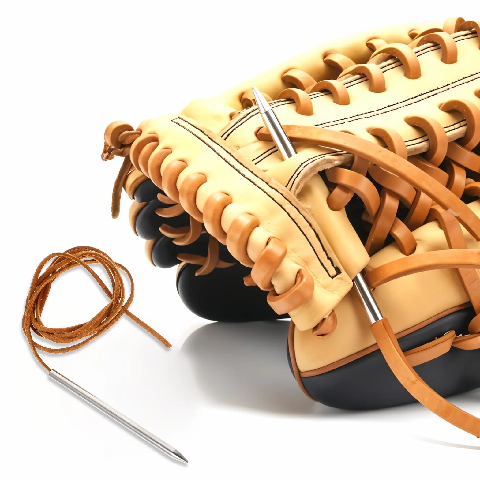 Juego de Reparación de Guantes de Béisbol con Aguja de Acero Inoxidable, 5 Piezas