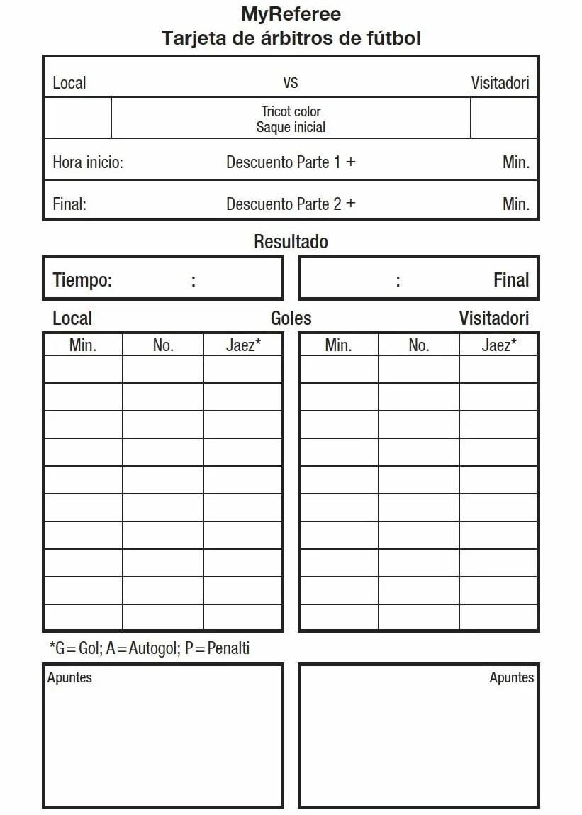 Tarjeta de árbitros de fútbol 100 Piezas
