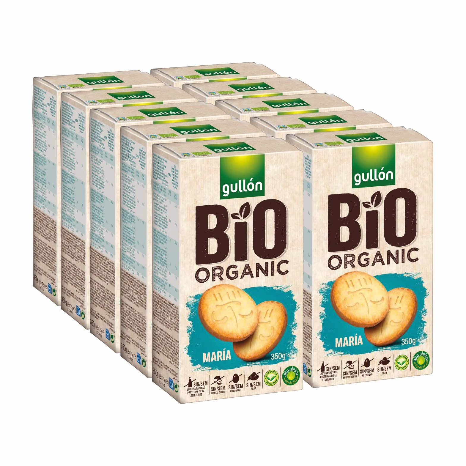 Gullón - Galleta María BIO Organic vegetarianas, 3.500 g, Pack de 10