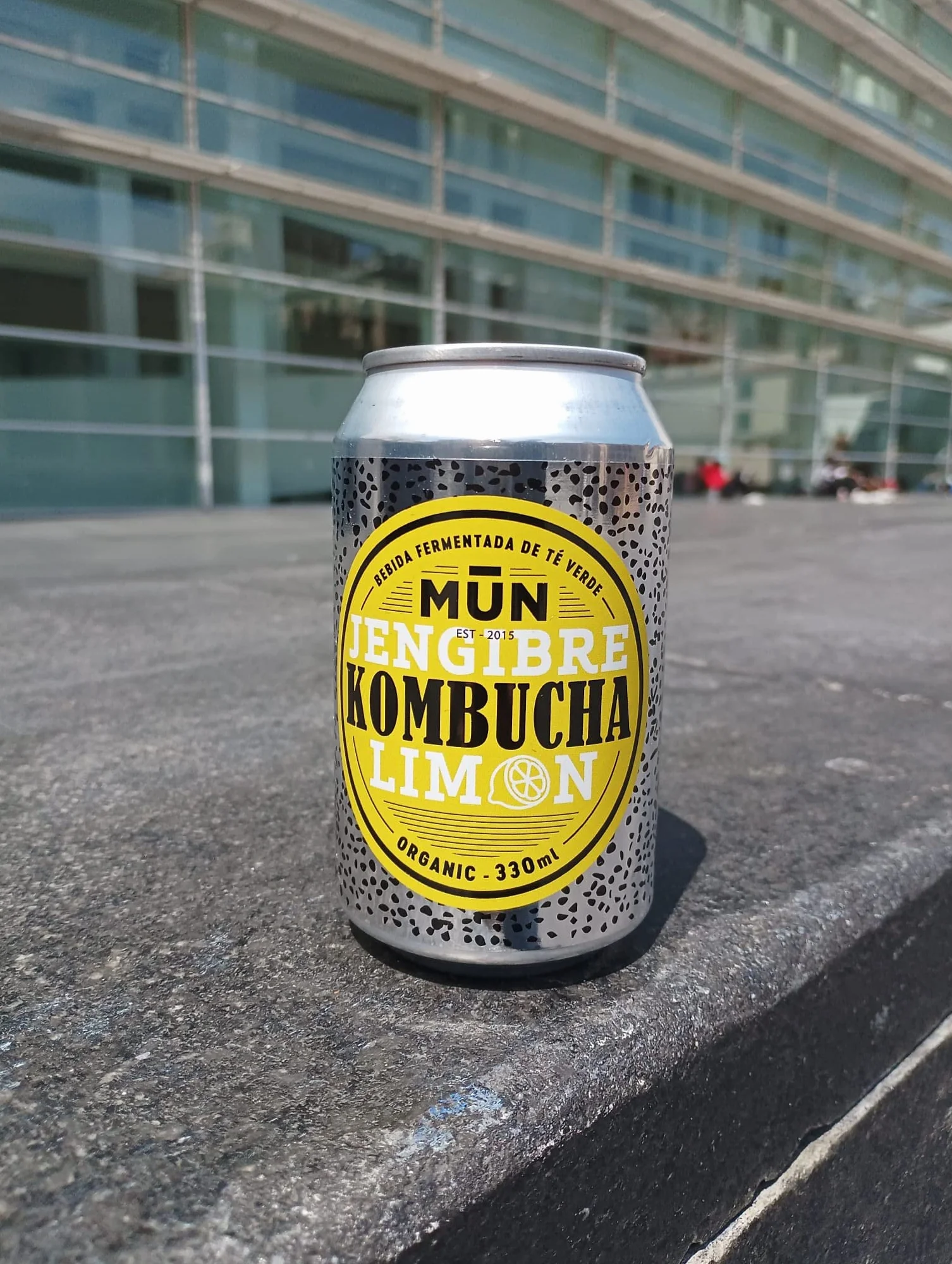 Mun Kombucha - Té Kombucha Jengibre y Limón 330ml - Pack 12 Latas