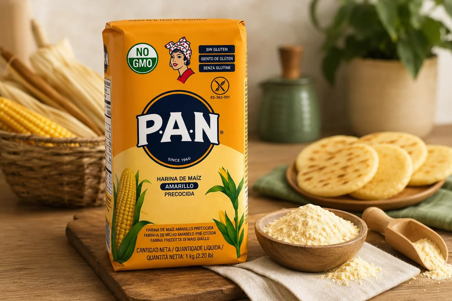 HARINA - PAN - CAJA DE HARINA PAN DE MAIZ AMARILLO PRECOCIDA - 1 KG - 10 UNIDADES