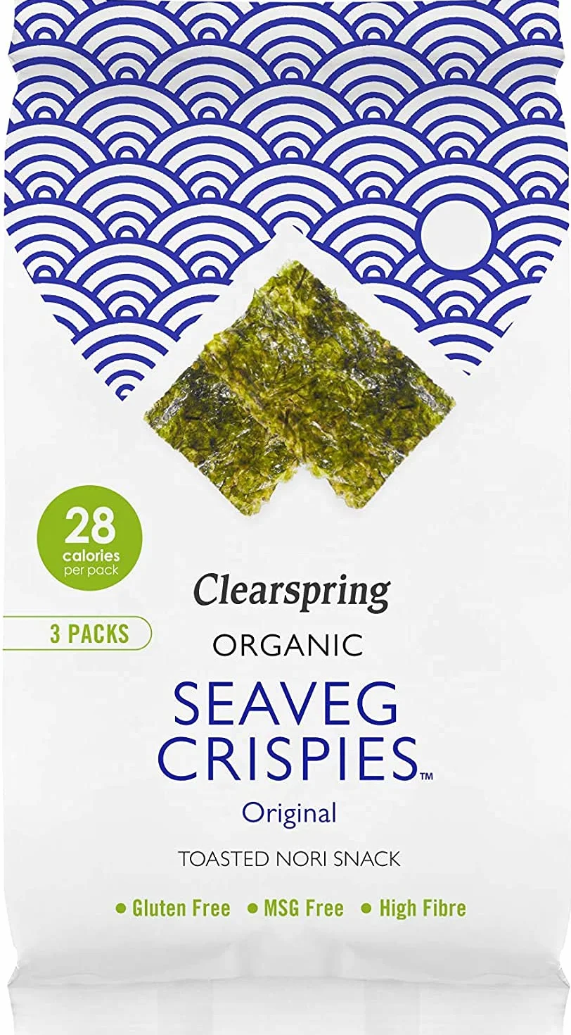Clearspring Organic Seaveg Crispies - Original (Crujiente algas finas) Paquete múltiple (3 paquetes)
