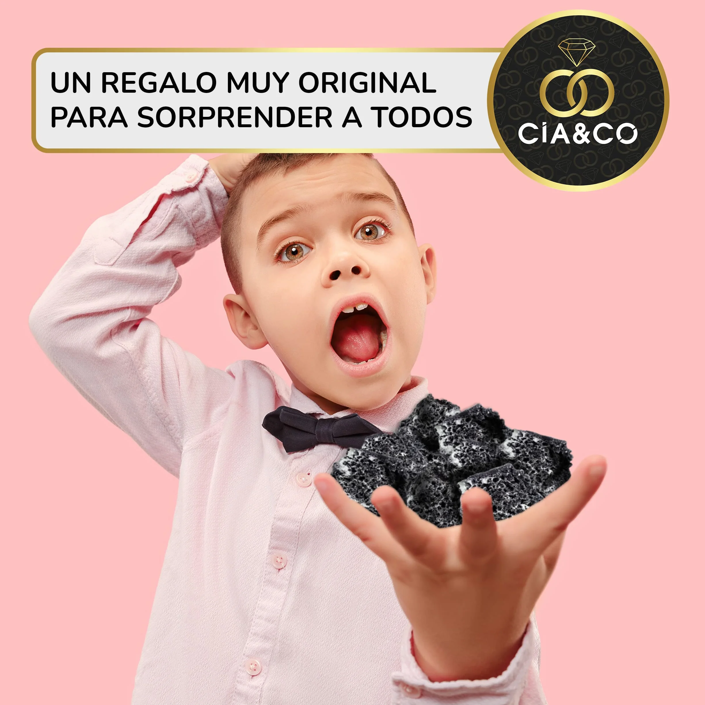 Carbón de Reyes Artesano con Tarjeta para Mensaje Personal · 100 grs · Saco de tela con Carbon Dulce Navidad de Reyes · Dulce Carbón de Navidad · Comestible de Carbon Azucar Sin Gluten