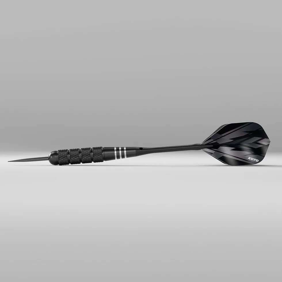 KOTO darts Juego de 4 dardos de latón 23g con maletín de aluminio negro