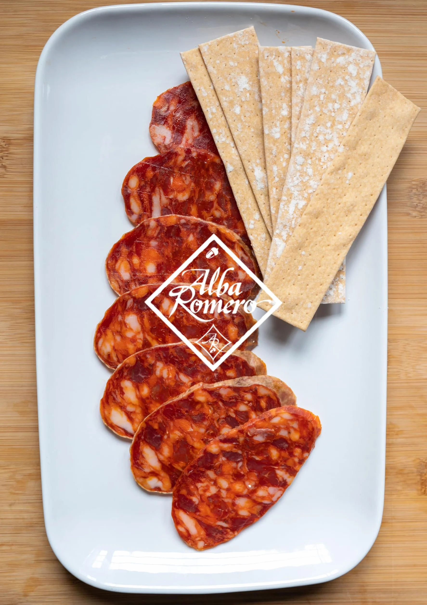 Chorizo Cular Ibérico de Bellota ALBA ROMERO Embutido curado envasado al vacío 0.5 KG Media pieza