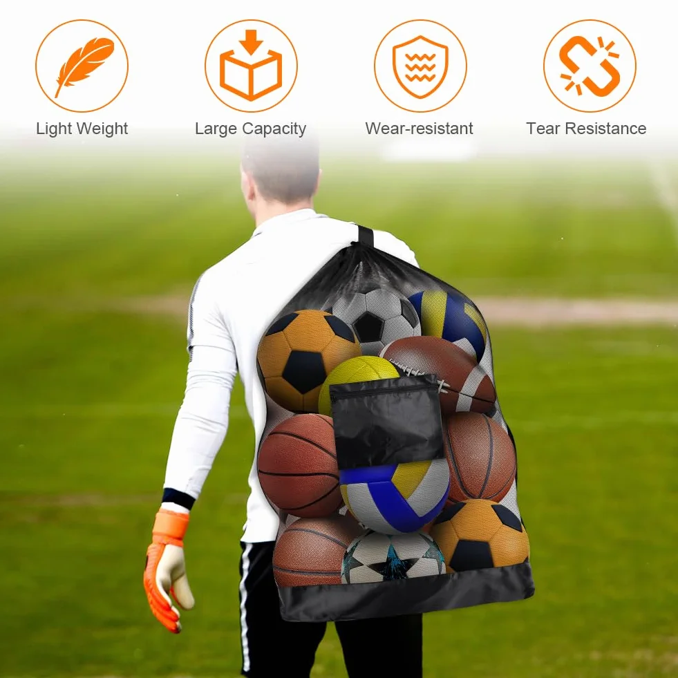 Mochila Deportiva de Malla Grande para Pelotas Baloncesto Fútbol Voleibol