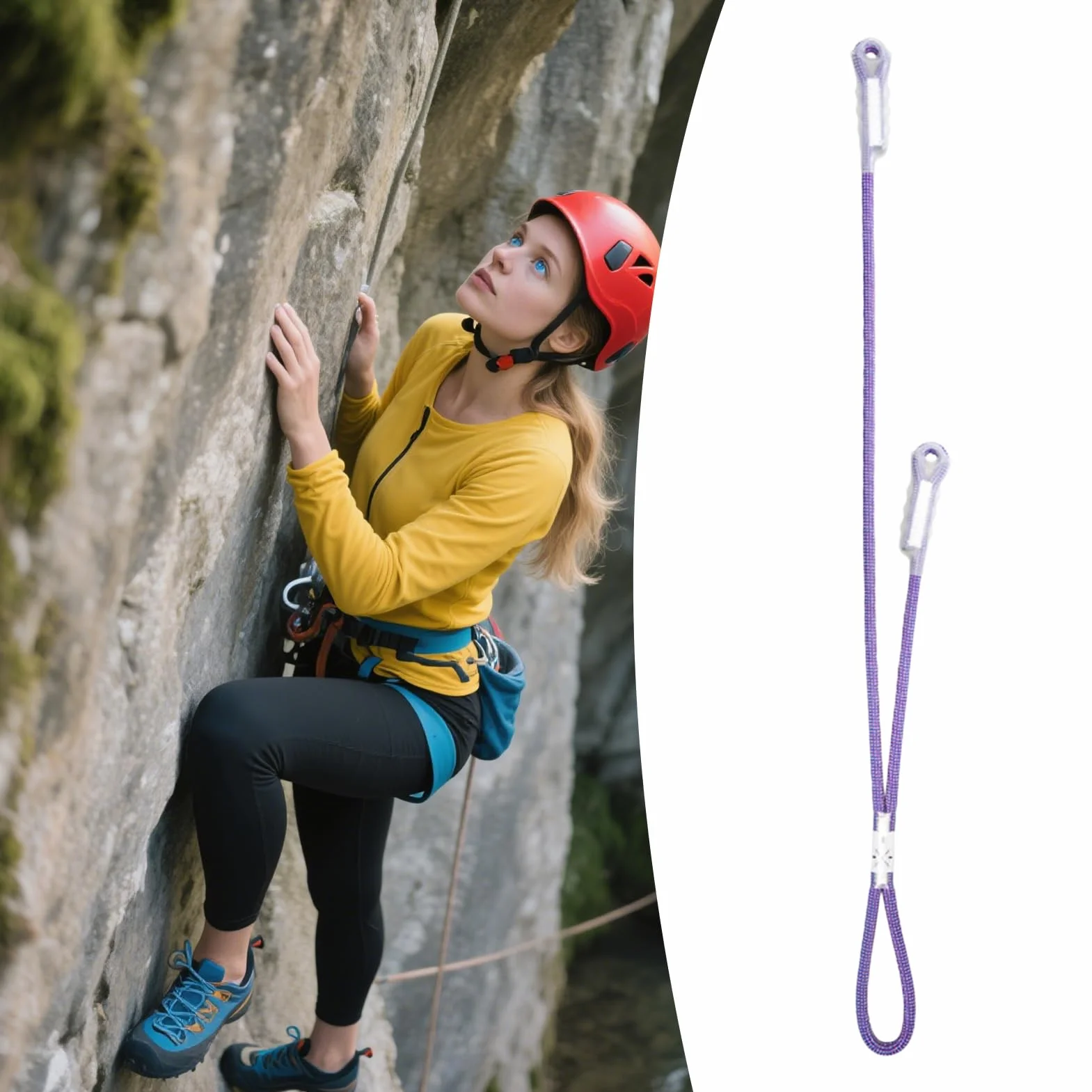 Prusik Rope Cuerda de Seguridad para Escalada Alta Resistencia en Forma de Y Ascensos Rescate