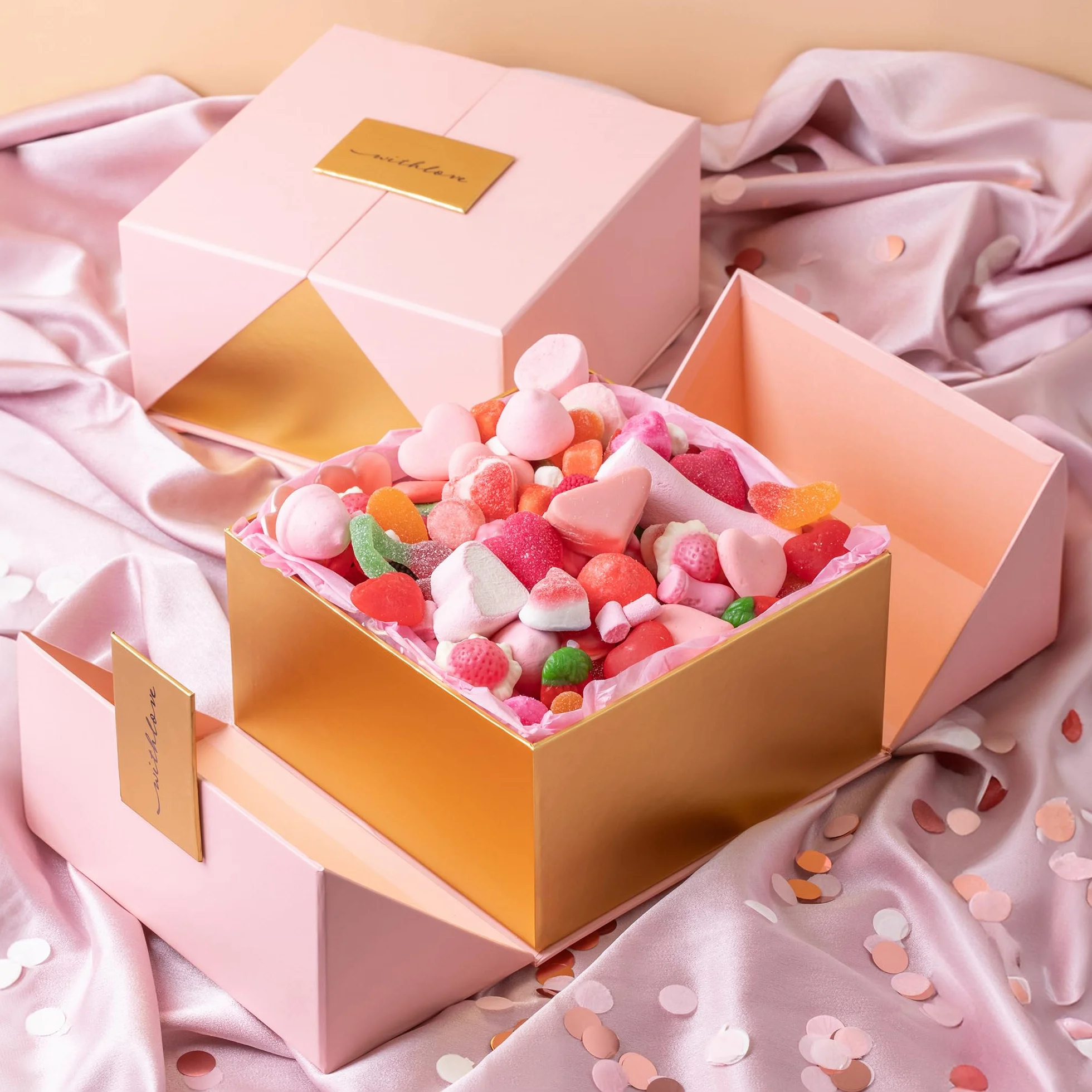 Onza. Caja de chuches Regalo mujer original. Cesta de diseño rellena de las mejores gominolas. 1KG de chuches. Regalo dia de la madre, Regalos Pareja, Cumpleaños. Regalo personalizado con etiqueta