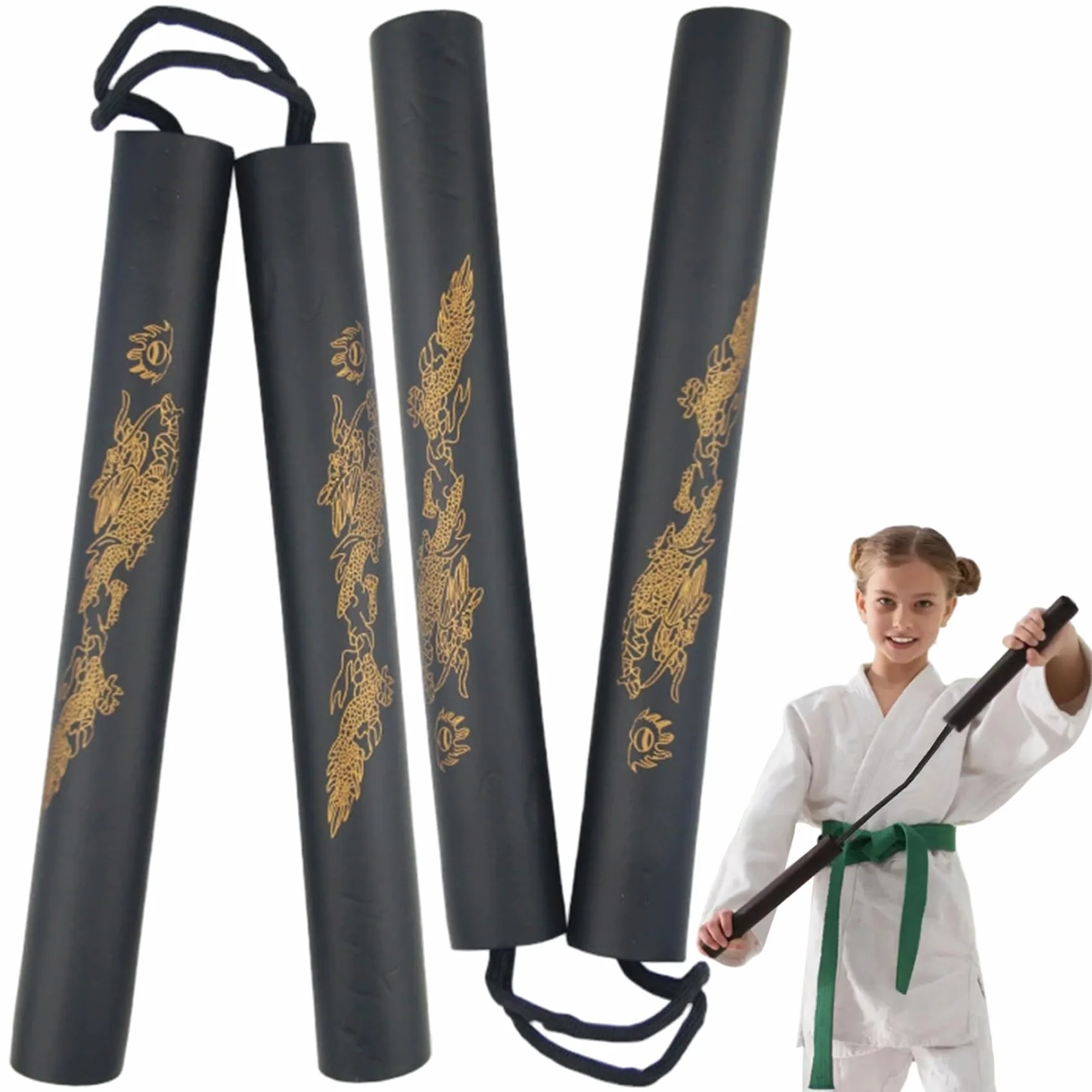 Nunchakus de Espuma para niños, Palos Ligeros de práctica de Artes Marciales, 2 uds.