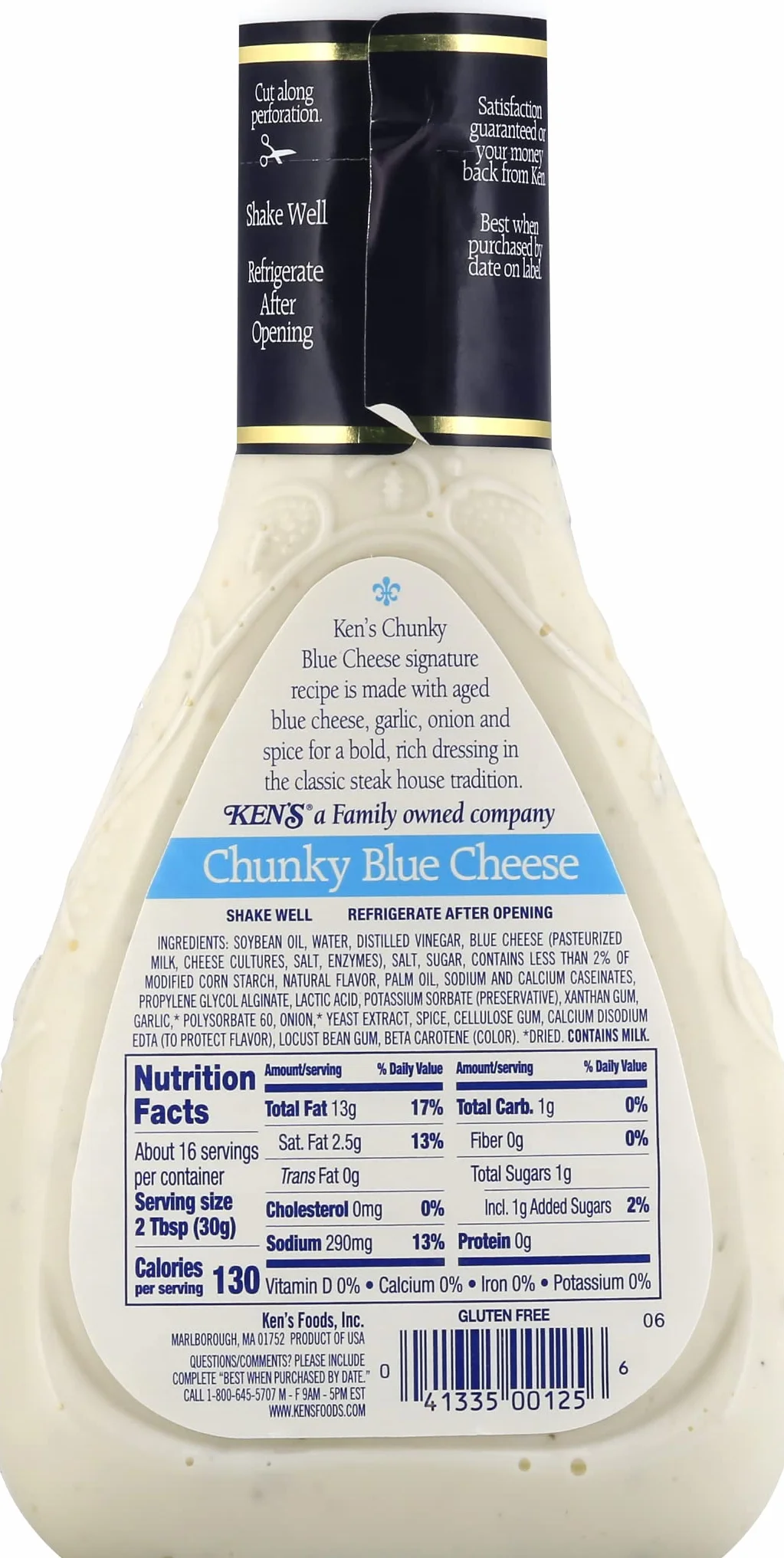 Ken's Steak House Lite Chunky Blue Cheese Dressing (2 Pack)