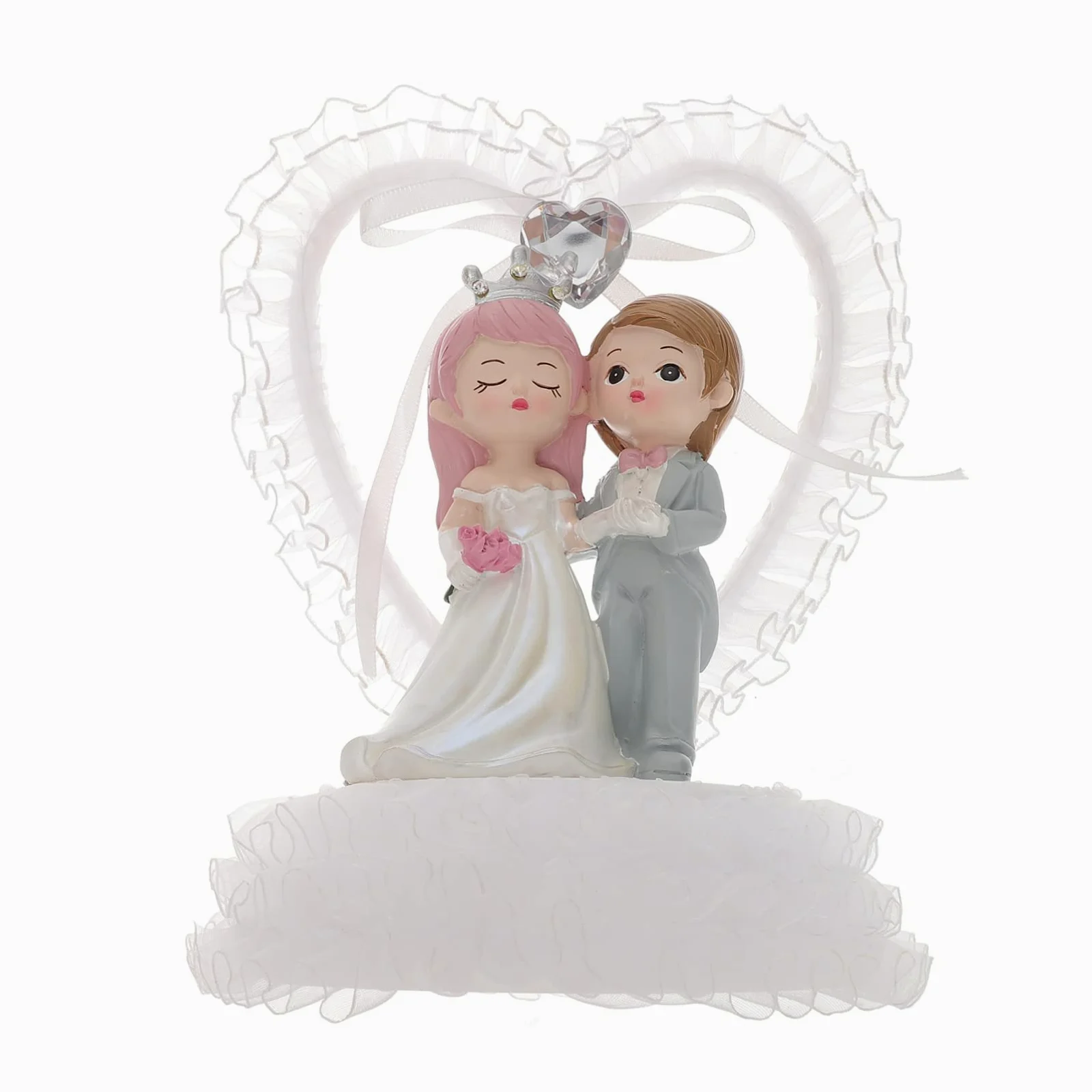 STOBAZA Adorno para Novia y Novio de Plástico para Decoración de Boda | Figura Forma de Pareja, Acabado Romántico, Uso en Dormitorios y Eventos, Fácil de Limpiar