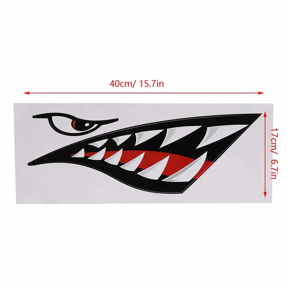 Agatige 2 Uds Pegatinas De Kayak Impermeable Boca De Dientes De Tiburón DIY Accesorios Coche Barco Pesca
