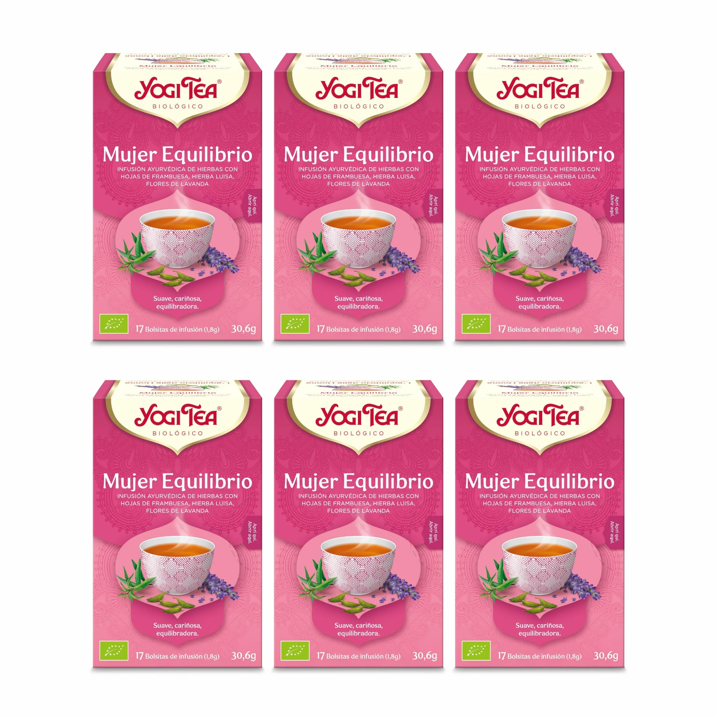 Yogi Tea Mujer Equilibrio - Paquete de 6 x 17 Sobres - Total: 102 Sobres