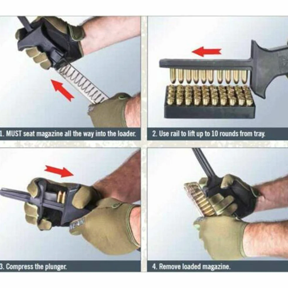 Cargador de Velocidad para 9 mm .40 Calibre Plástico Portátil