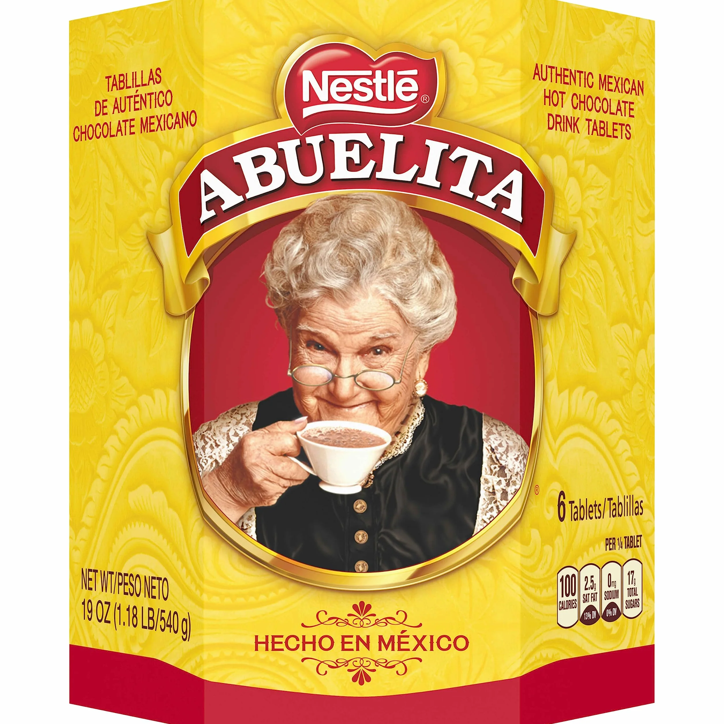 Nestle Abuelita Mexican Chocolate Drink Mix, 19 oz Package, 6 Tabs