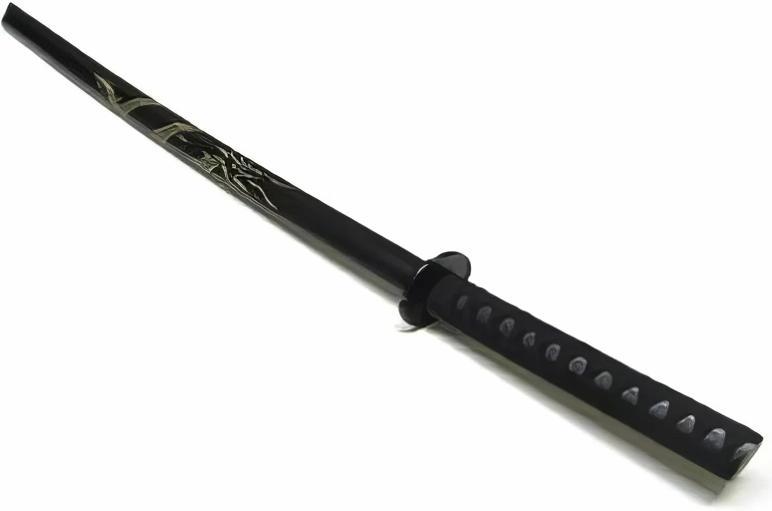 YUDU Bokken, Dragón Geschnizt, Madera, Negro 62 cm