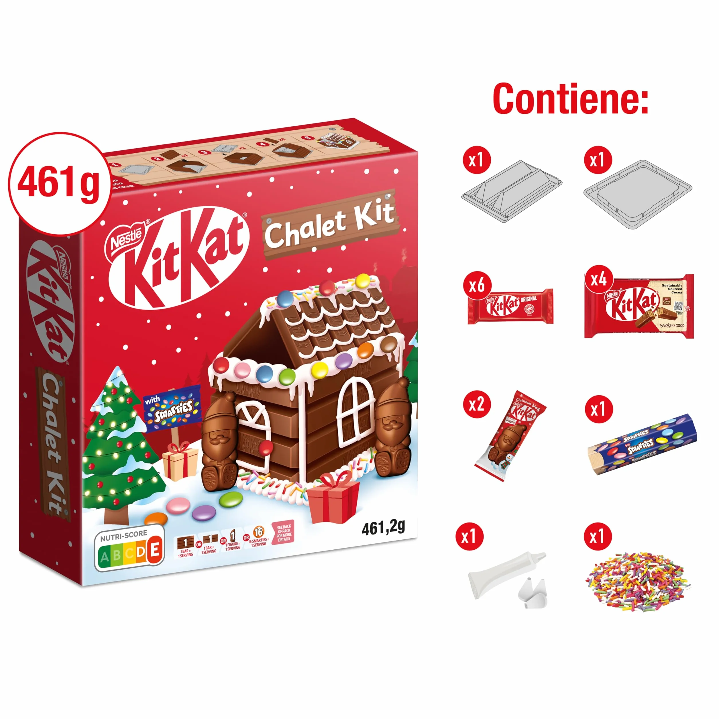 NESTLÉ KITKAT casa de chocolate con leche NAVIDAD paquete 461g